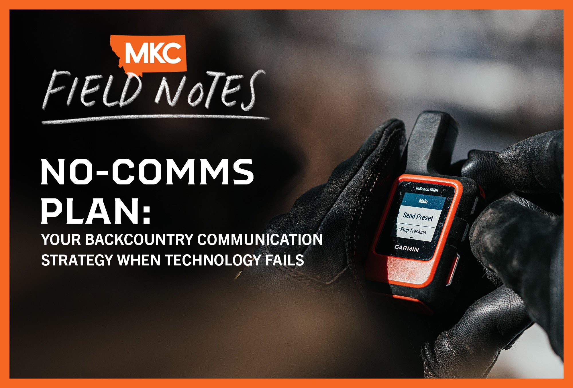 Black-gloved hands hold a Garmin inReach, showing how to stay safe when tech fails in the backcountry.