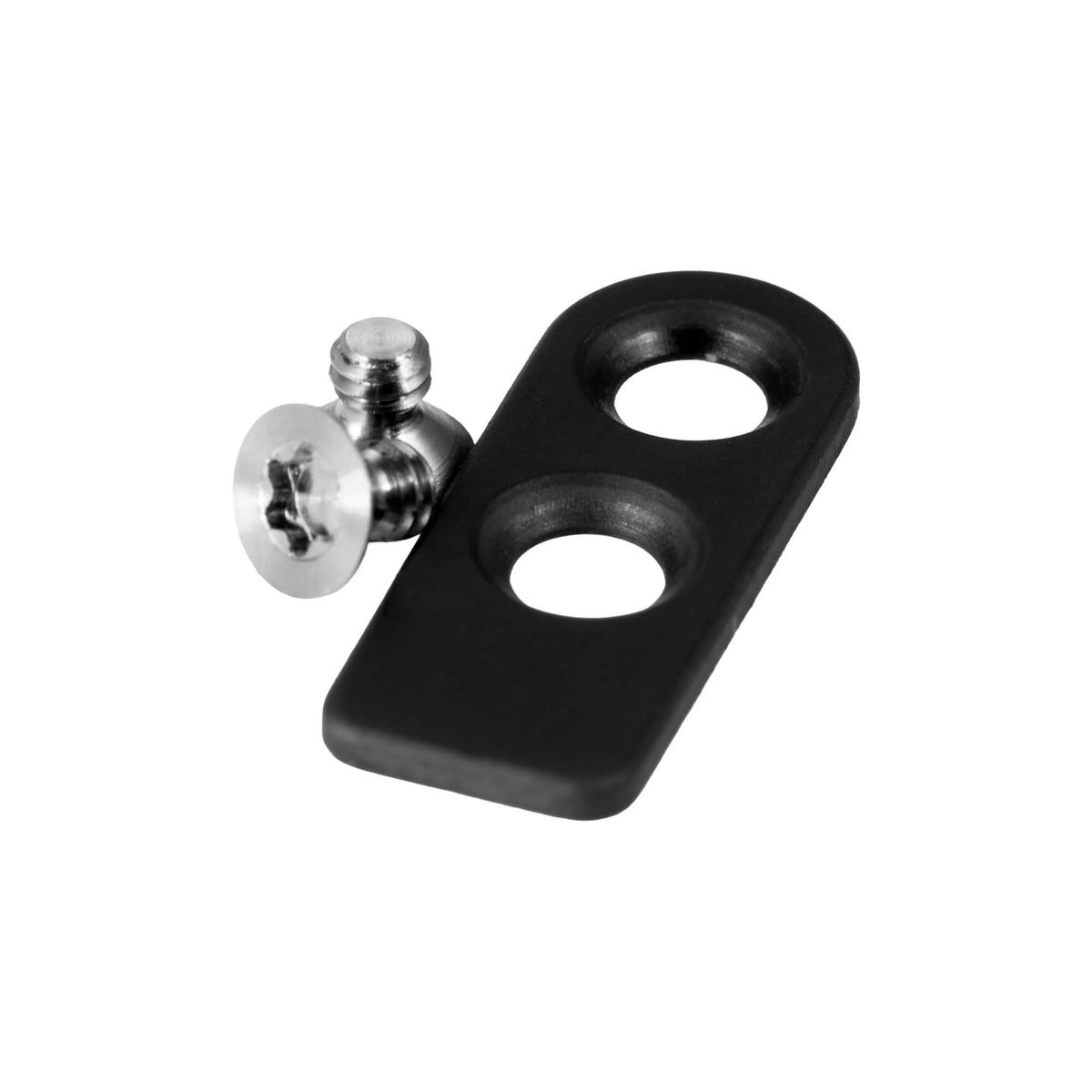 Montana Clip Deletion Kit includes a black plate and silver screw for removing clips from knives. Ideal for customization.