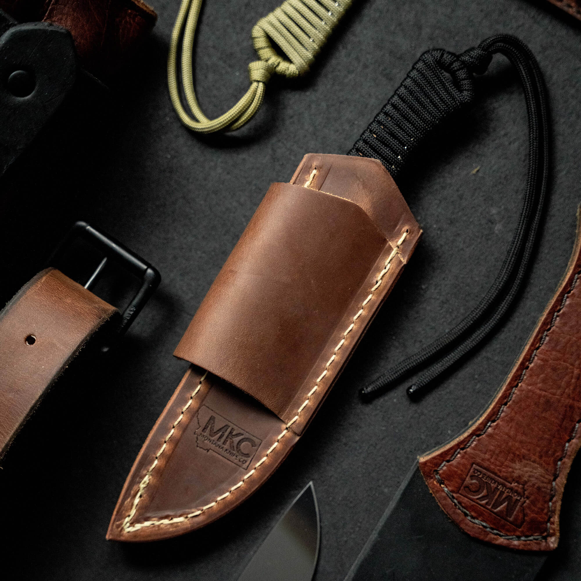 STONED GOAT 2.0 LEATHER SHEATH - HORIZONTAL BELT CARRY