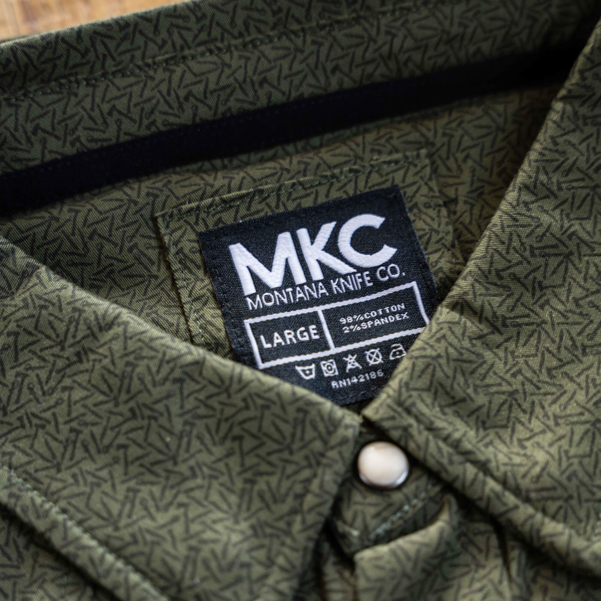 Main Street Pearl Snap Long Sleeve - Olive Knife Print