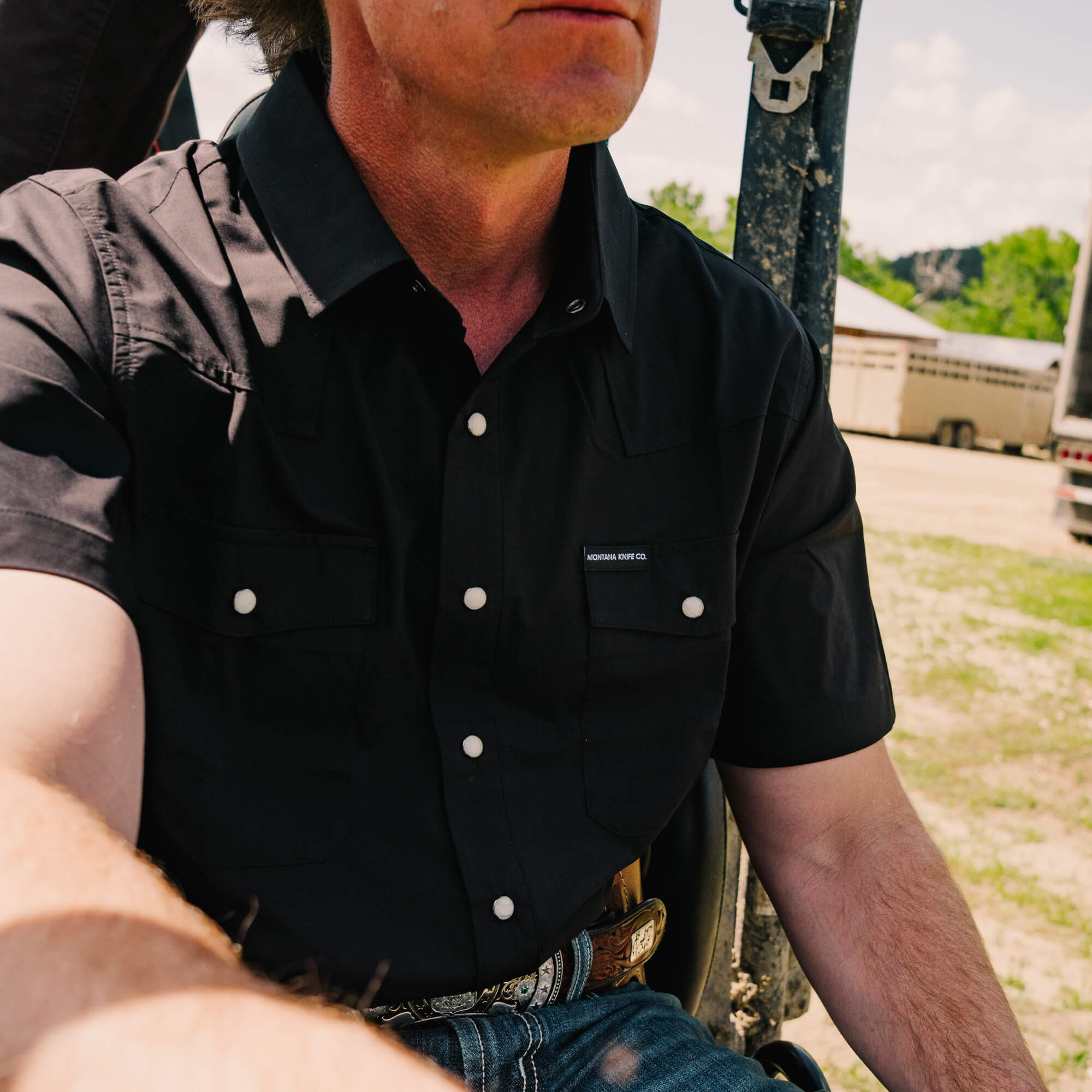 SEELEY S/S BUTTON-UP SHIRT - BLACK