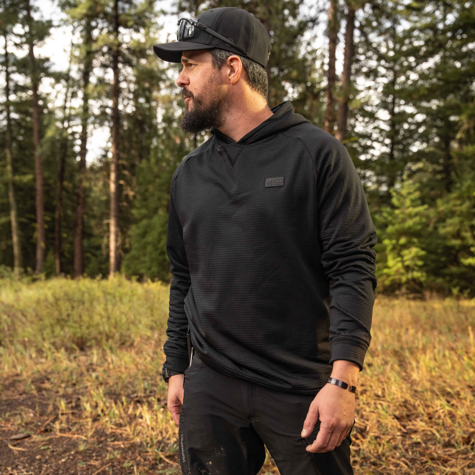 MKC WAFFLE KNIT PERFORMANCE HOODIE - SHADOW