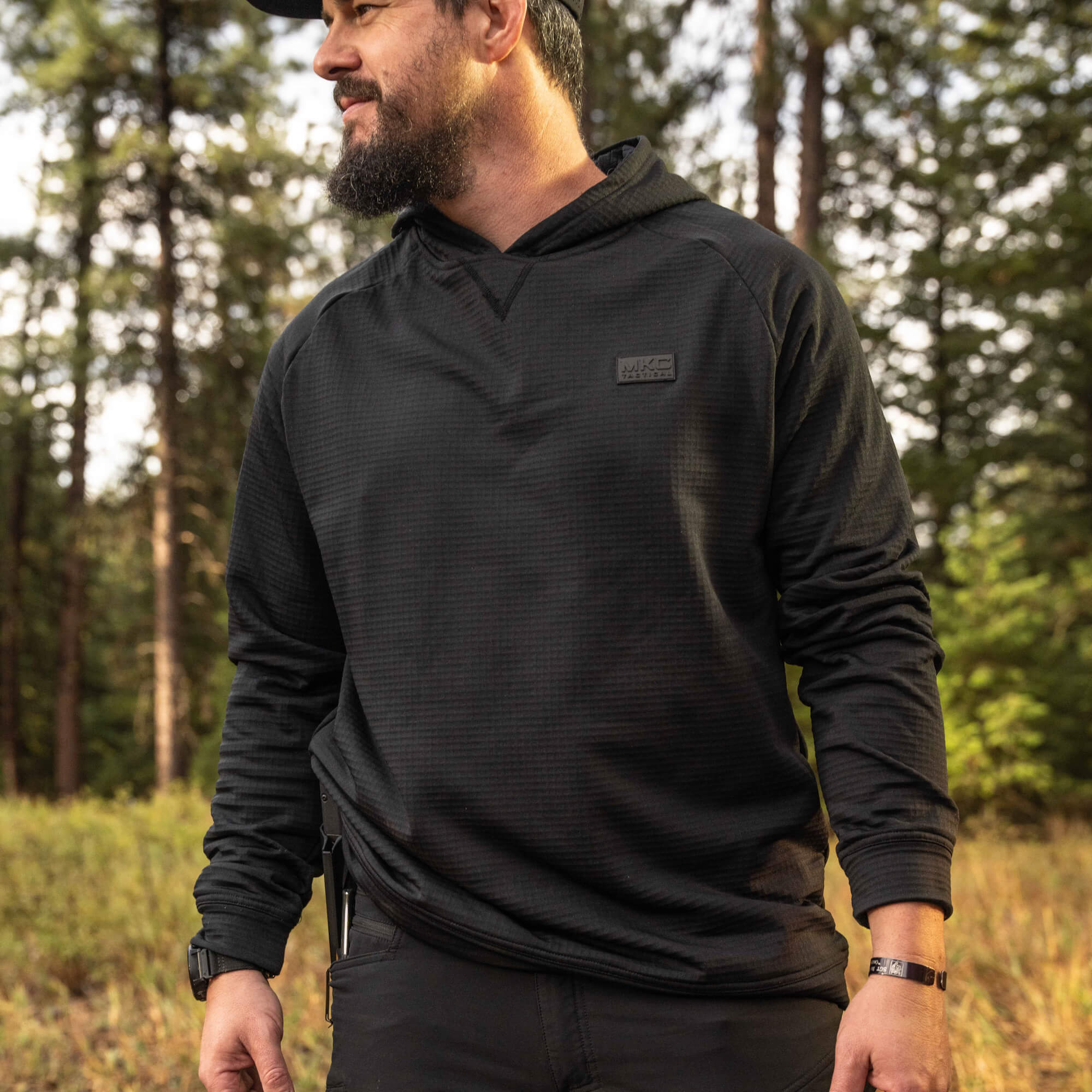 MKC WAFFLE KNIT PERFORMANCE HOODIE - SHADOW