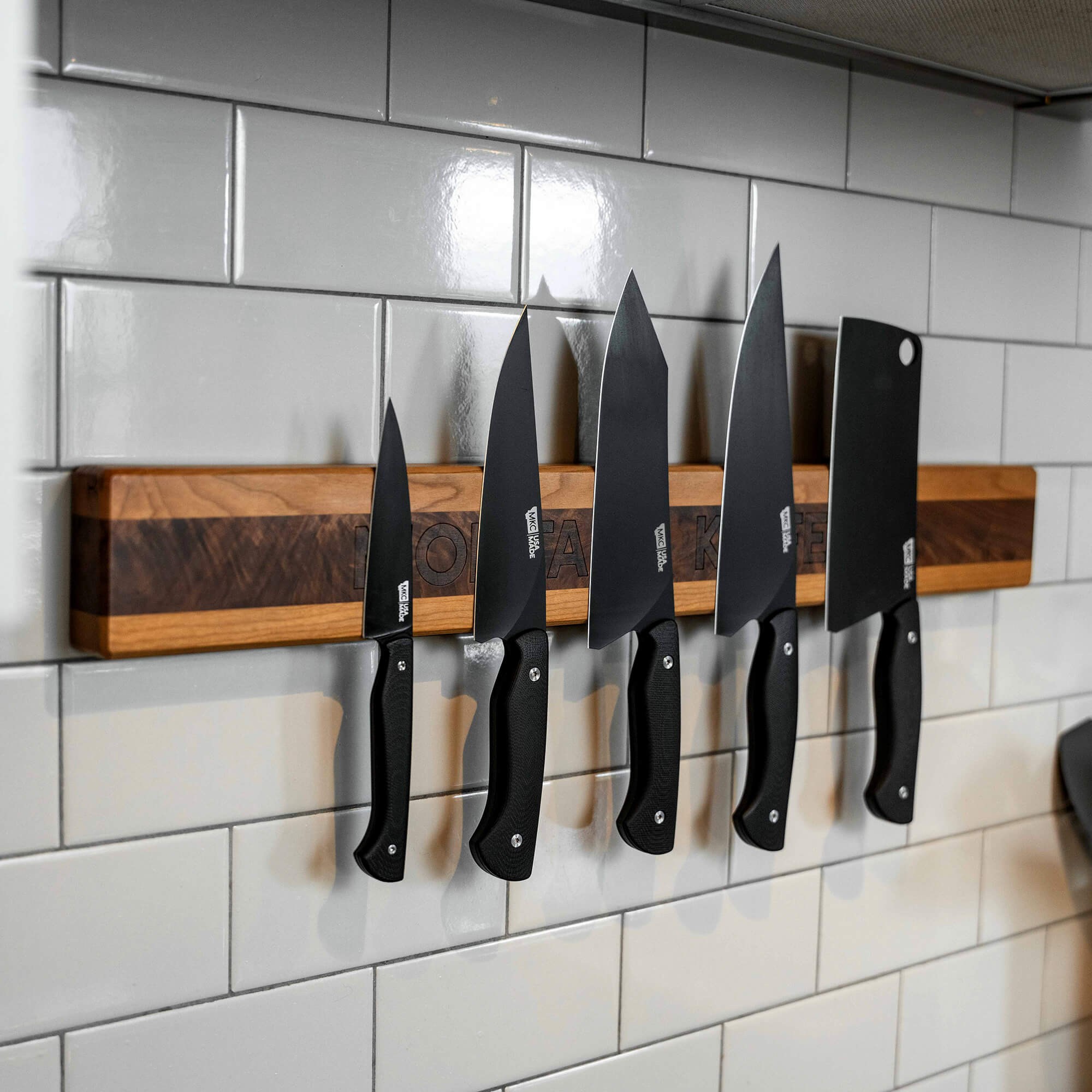 MKC CULINARY LARGE KNIFE HANG - DARK WOOD FINISH