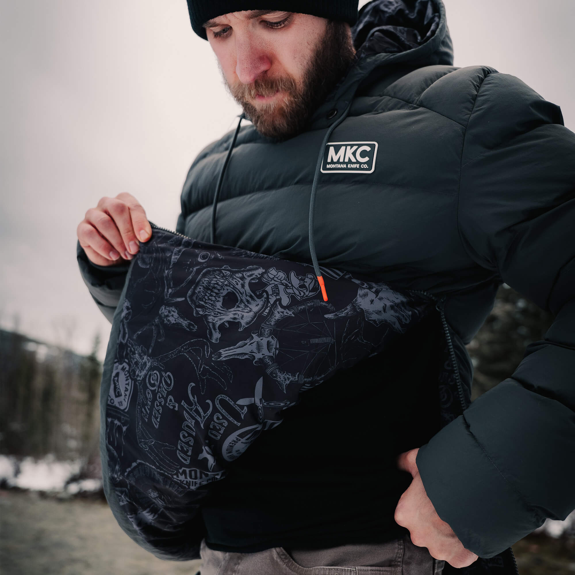 OBERLIN PULLOVER PUFFY JACKET - CHARCOAL