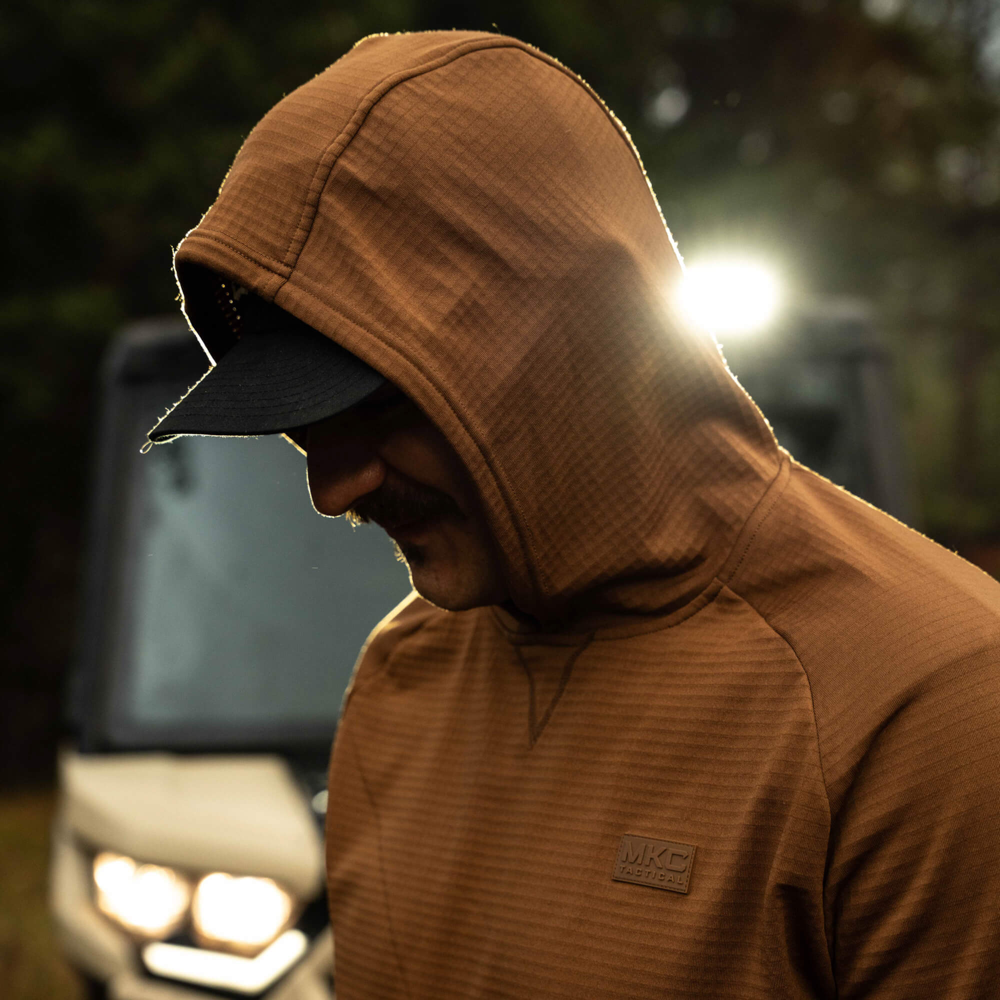 MKC WAFFLE KNIT PERFORMANCE HOODIE - COYOTE