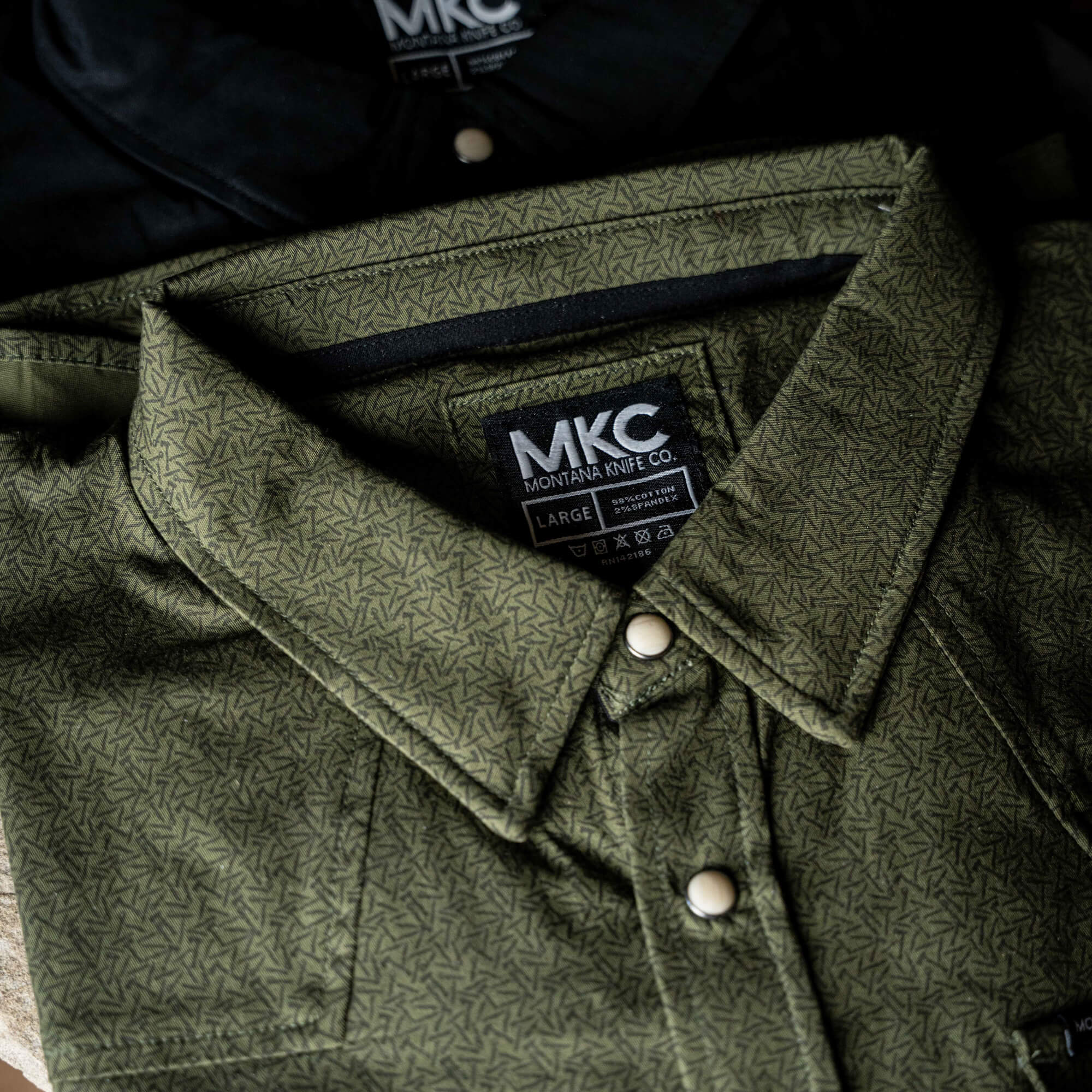 Main Street Pearl Snap Long Sleeve - Olive Knife Print