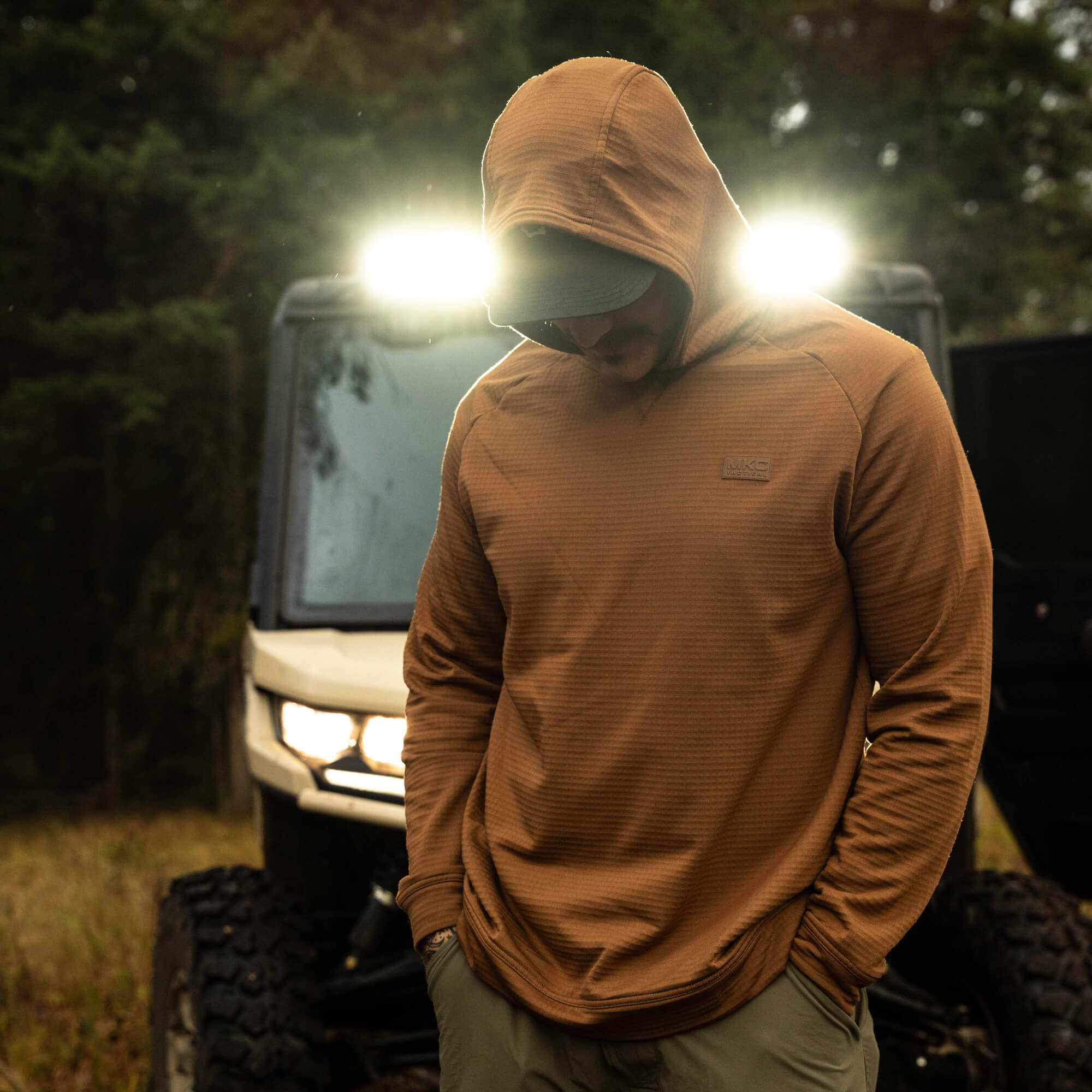 MKC WAFFLE KNIT PERFORMANCE HOODIE - COYOTE