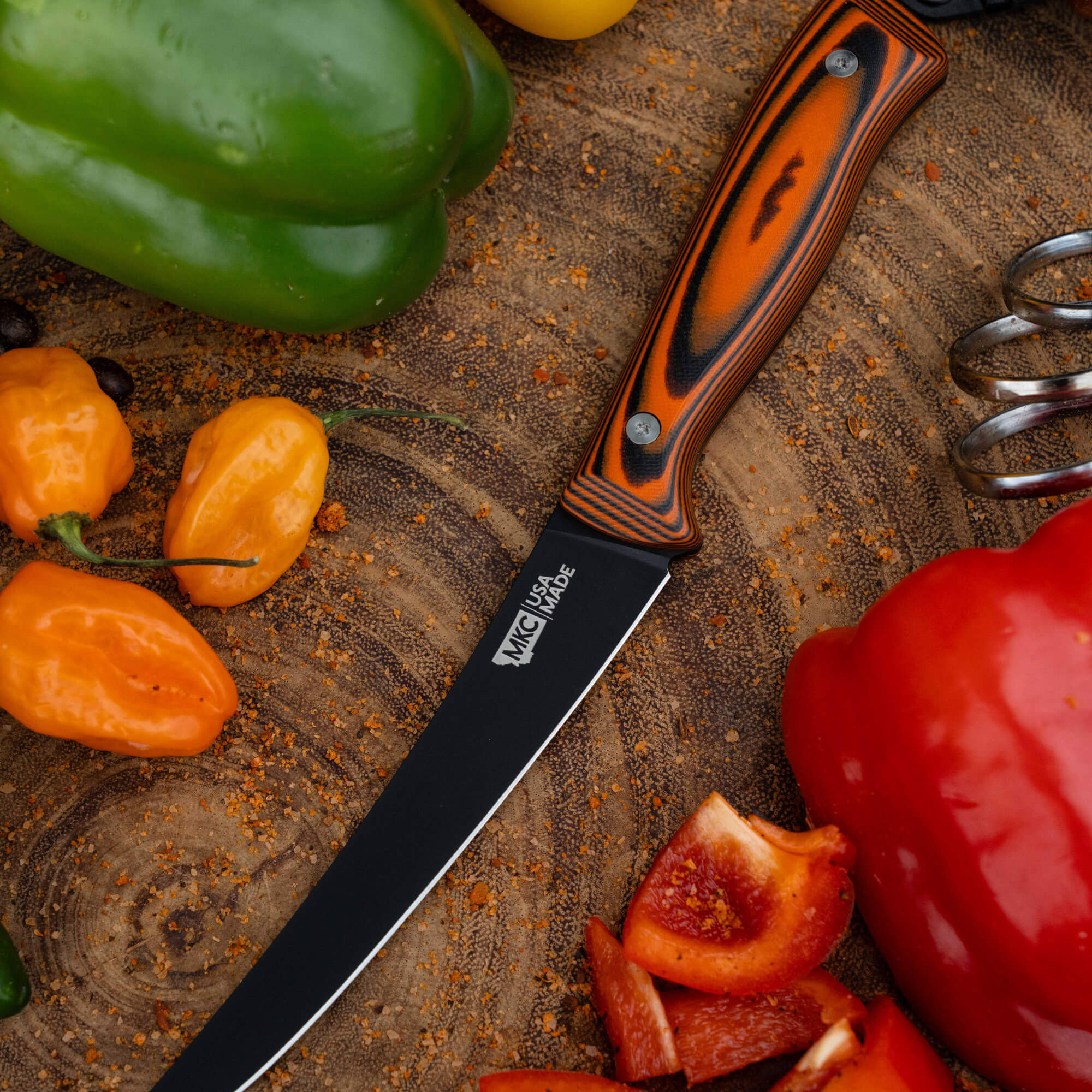 BONING BUTCHER KNIFE - PVD - ORANGE/BLACK