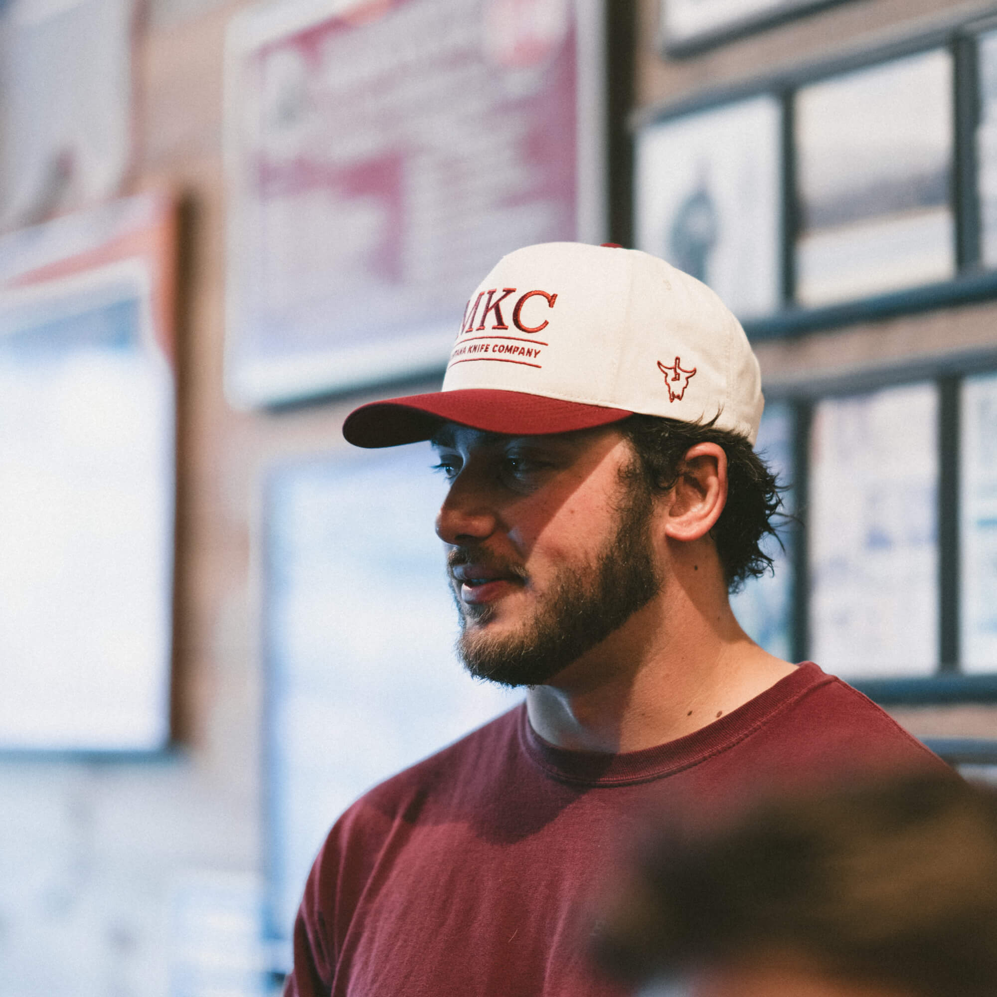 MKC UNIVERSITY HAT - IVORY/MAROON