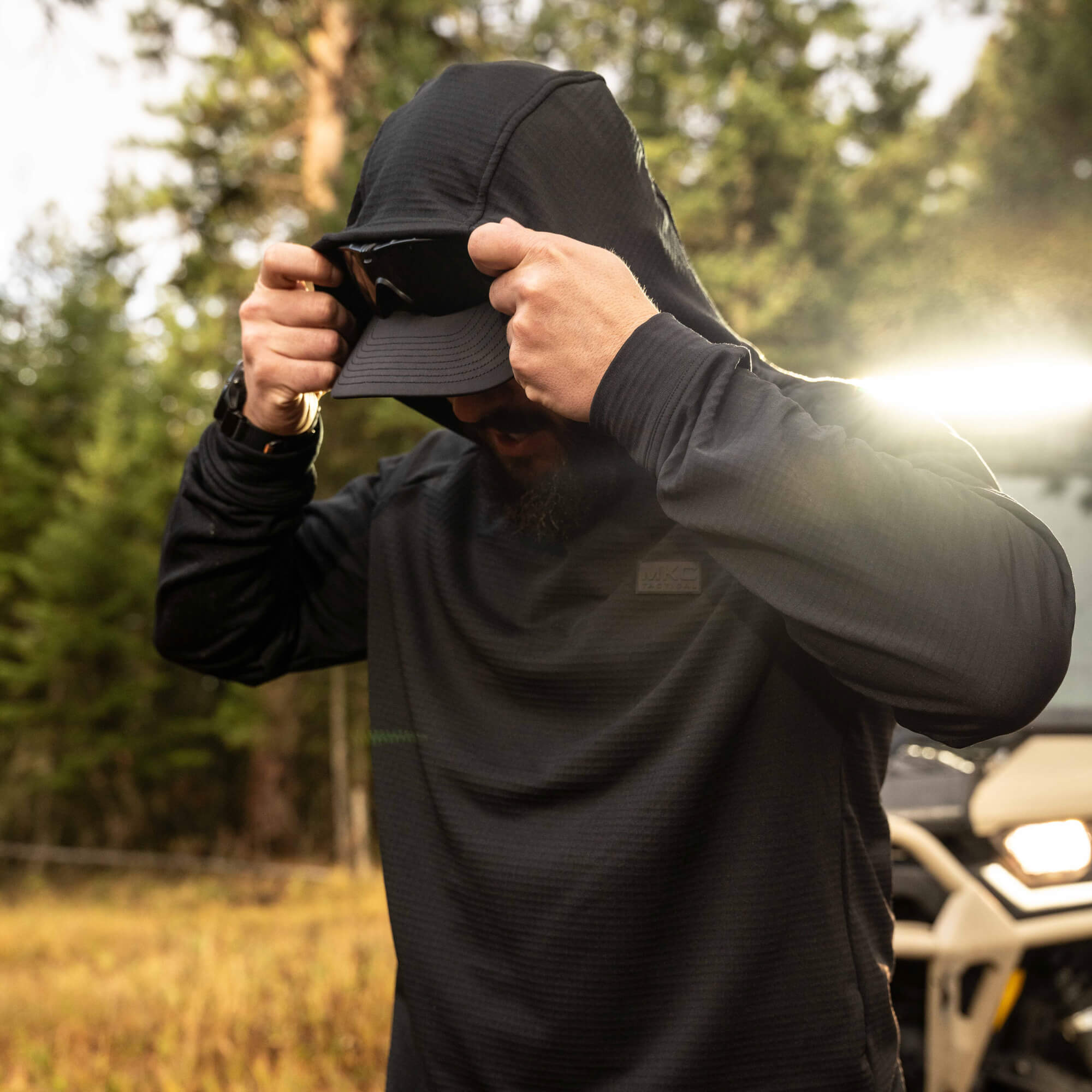 MKC WAFFLE KNIT PERFORMANCE HOODIE - SHADOW