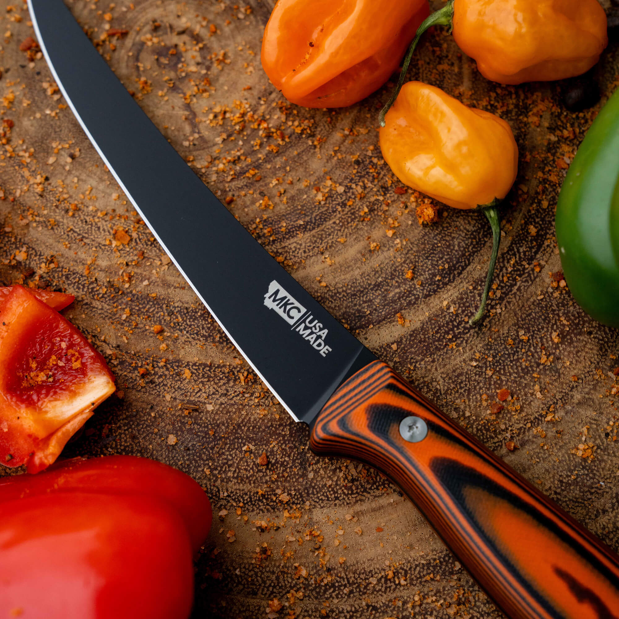 BONING BUTCHER KNIFE - PVD - ORANGE/BLACK