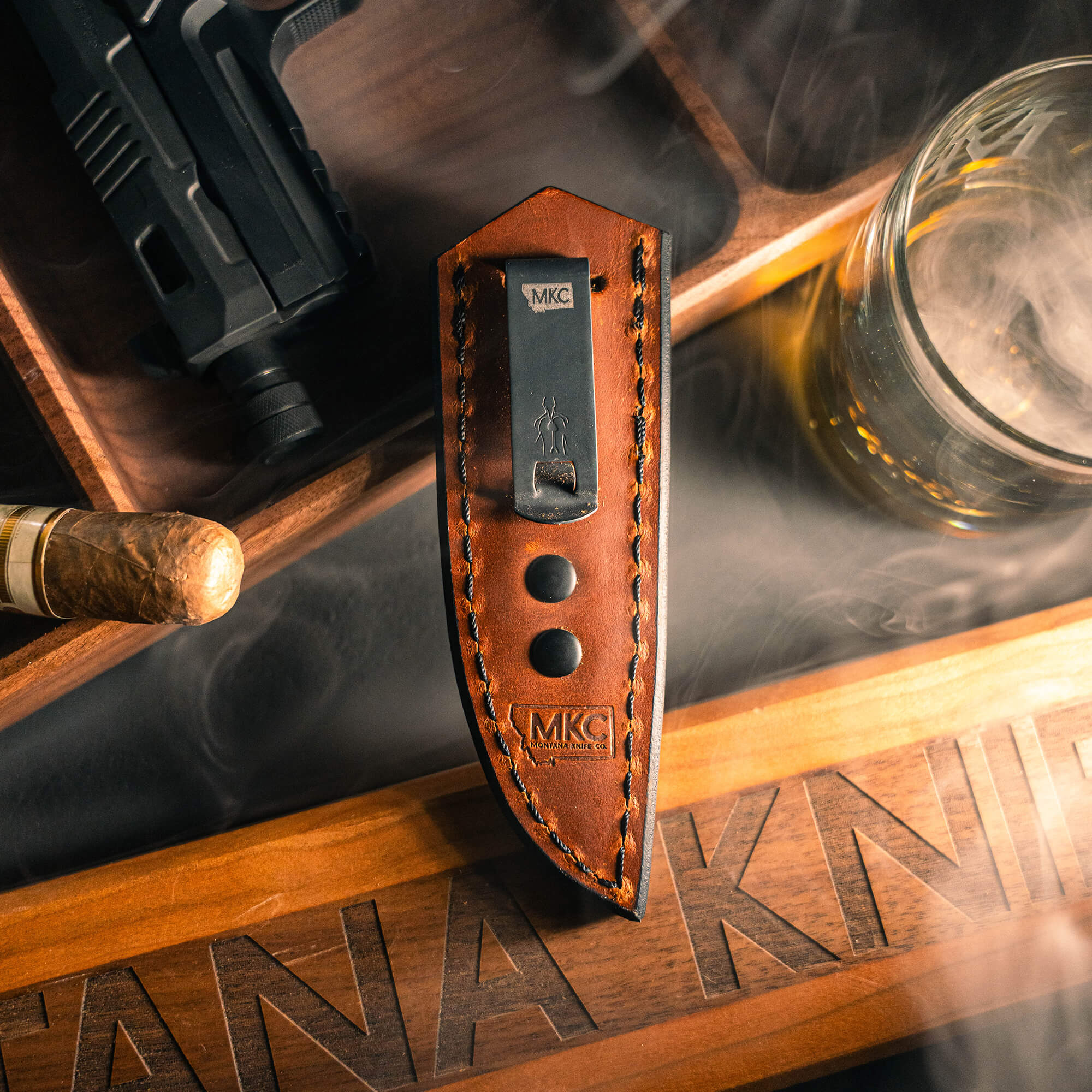 MINI GATOR LEATHER SHEATH - CONCEALED POCKET CARRY