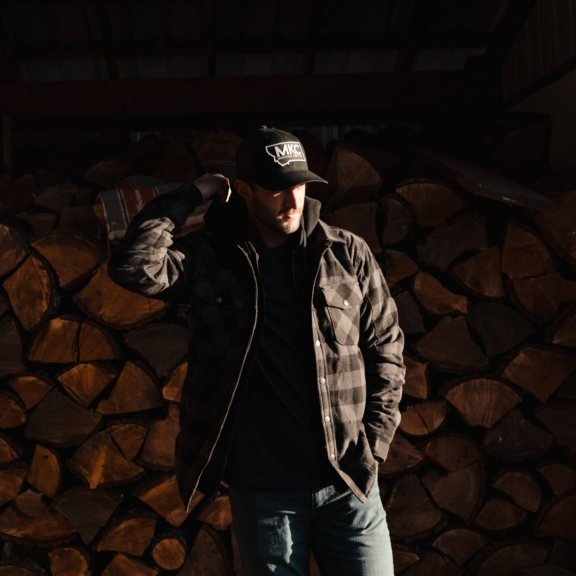 BIG TIMBER HOODED FLANNEL - GREY