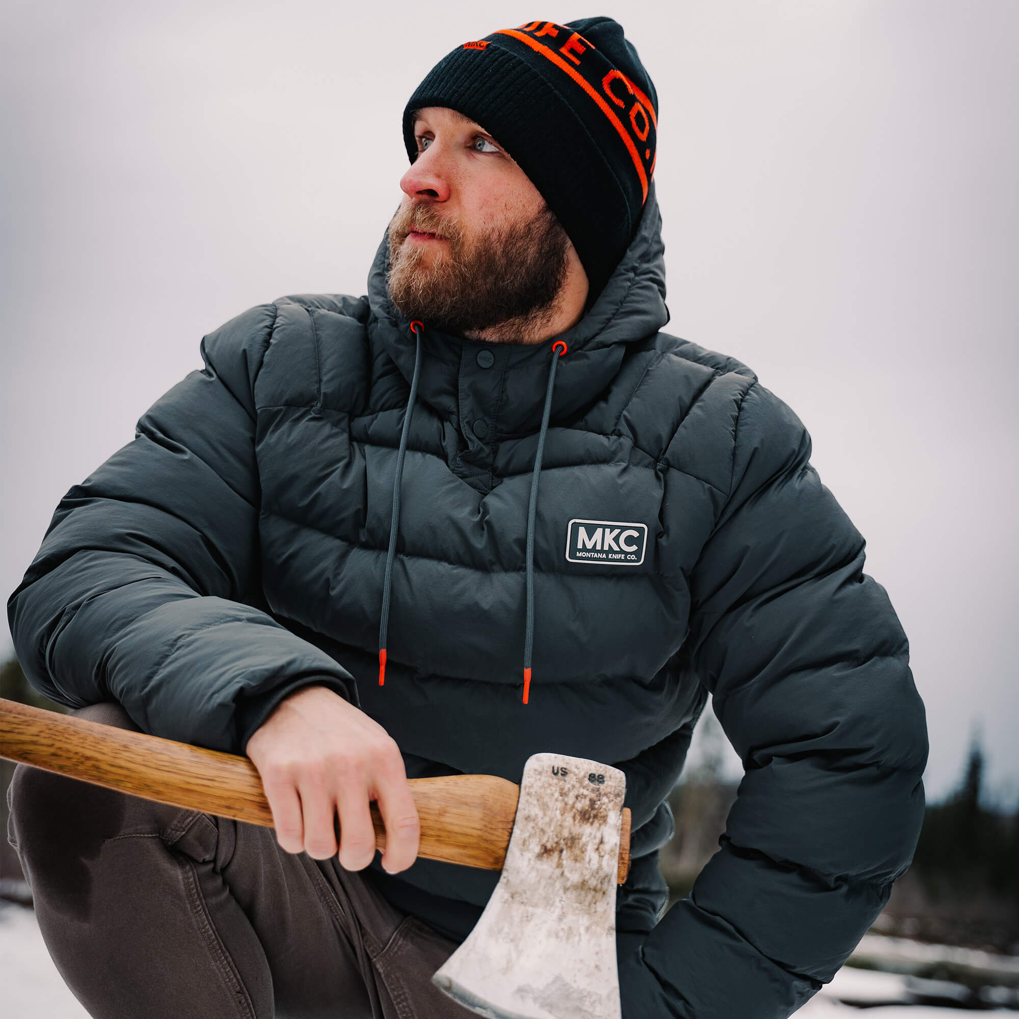 OBERLIN PULLOVER PUFFY JACKET - CHARCOAL