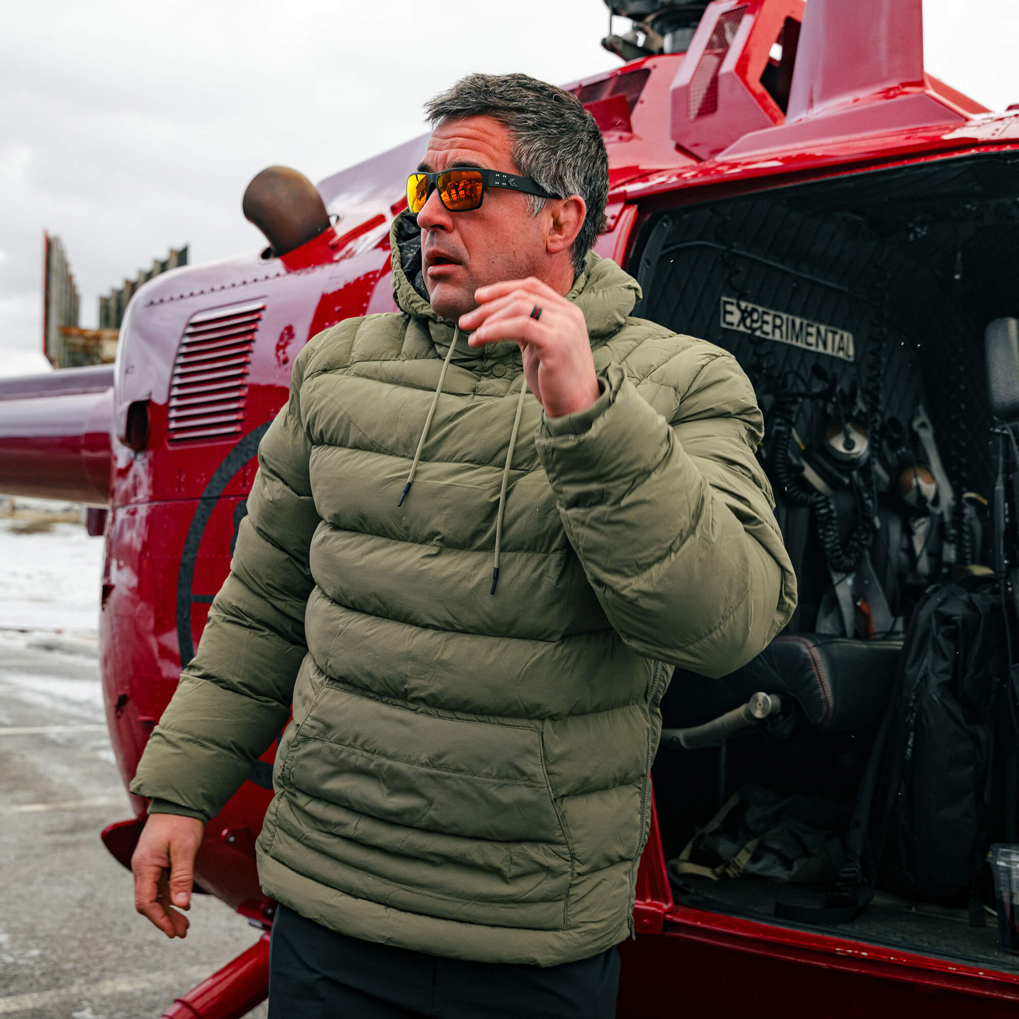 OBERLIN PULLOVER PUFFY JACKET - OLIVE