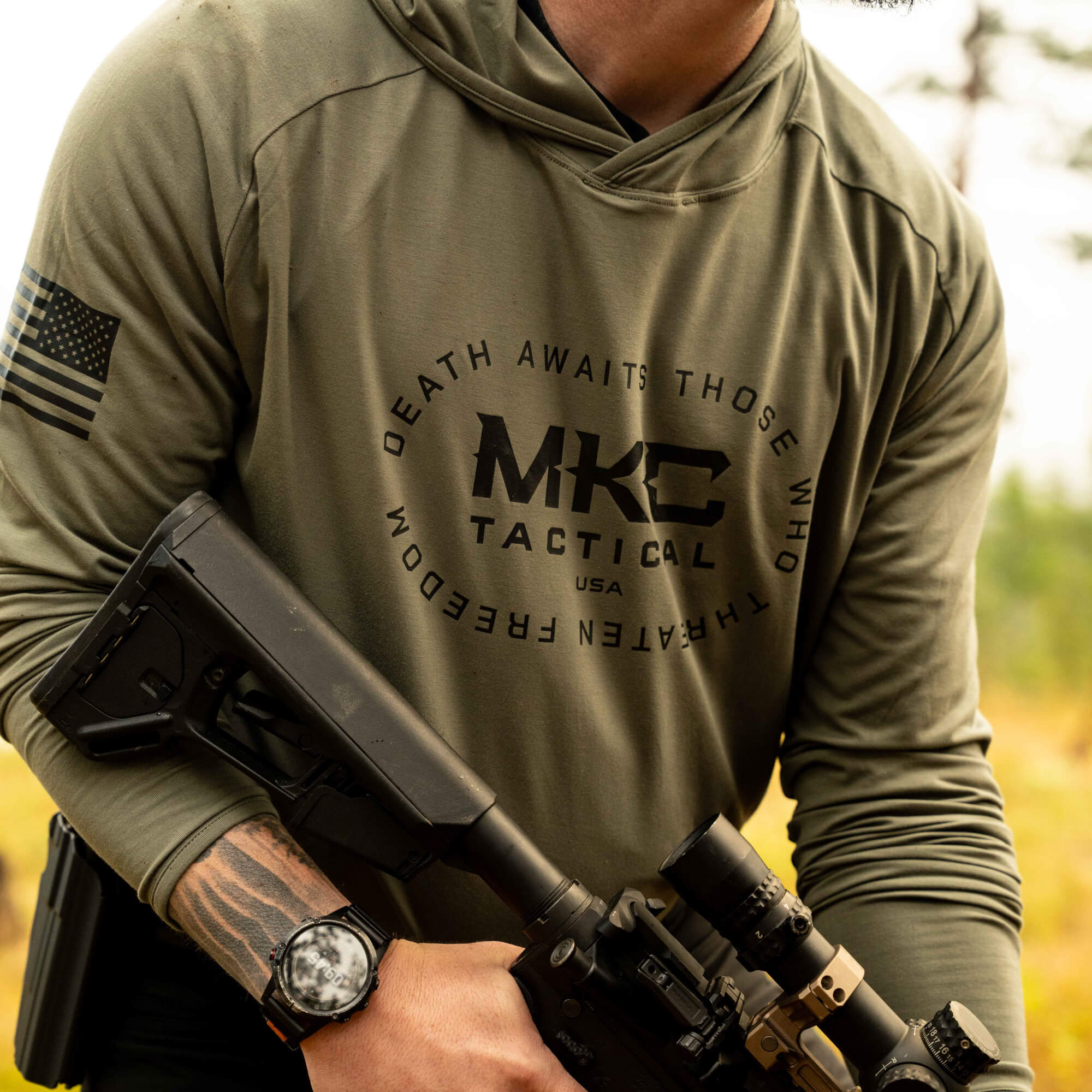 TACTICAL LIGHTWEIGHT BAMBOO HOODIE - OD GREEN
