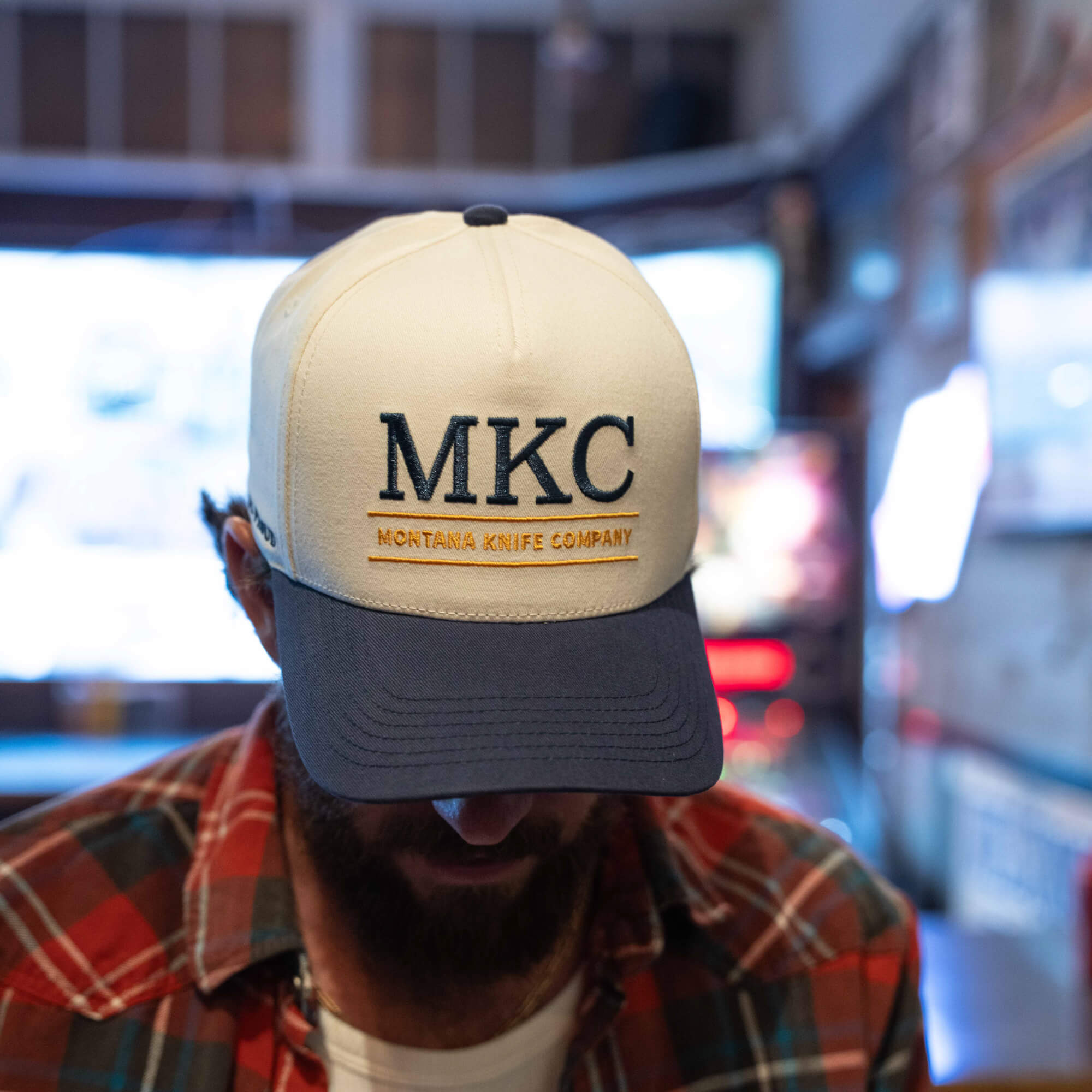 MKC UNIVERSITY HAT - IVORY/NAVY