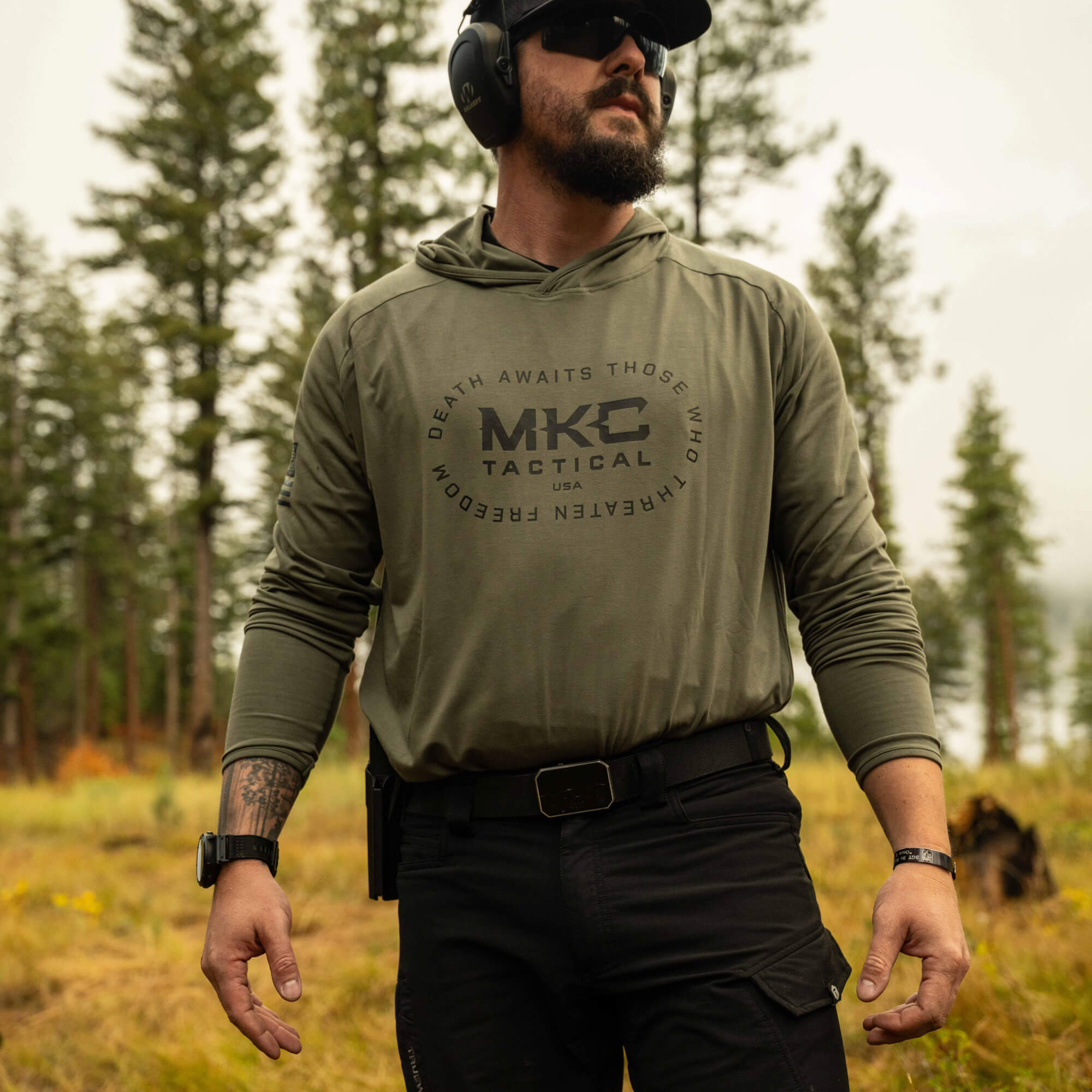 TACTICAL LIGHTWEIGHT BAMBOO HOODIE - OD GREEN