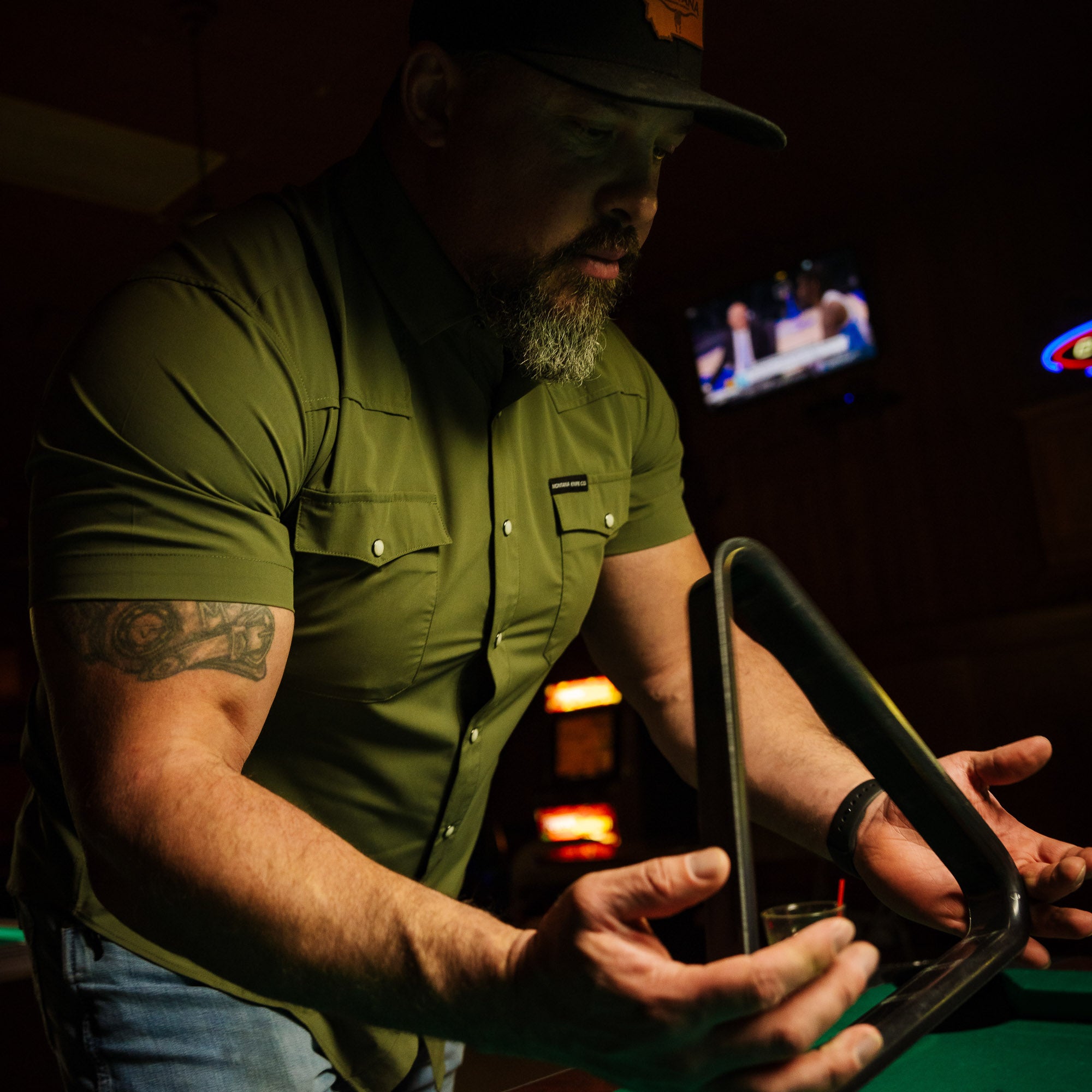 SEELEY S/S BUTTON-UP SHIRT - OLIVE