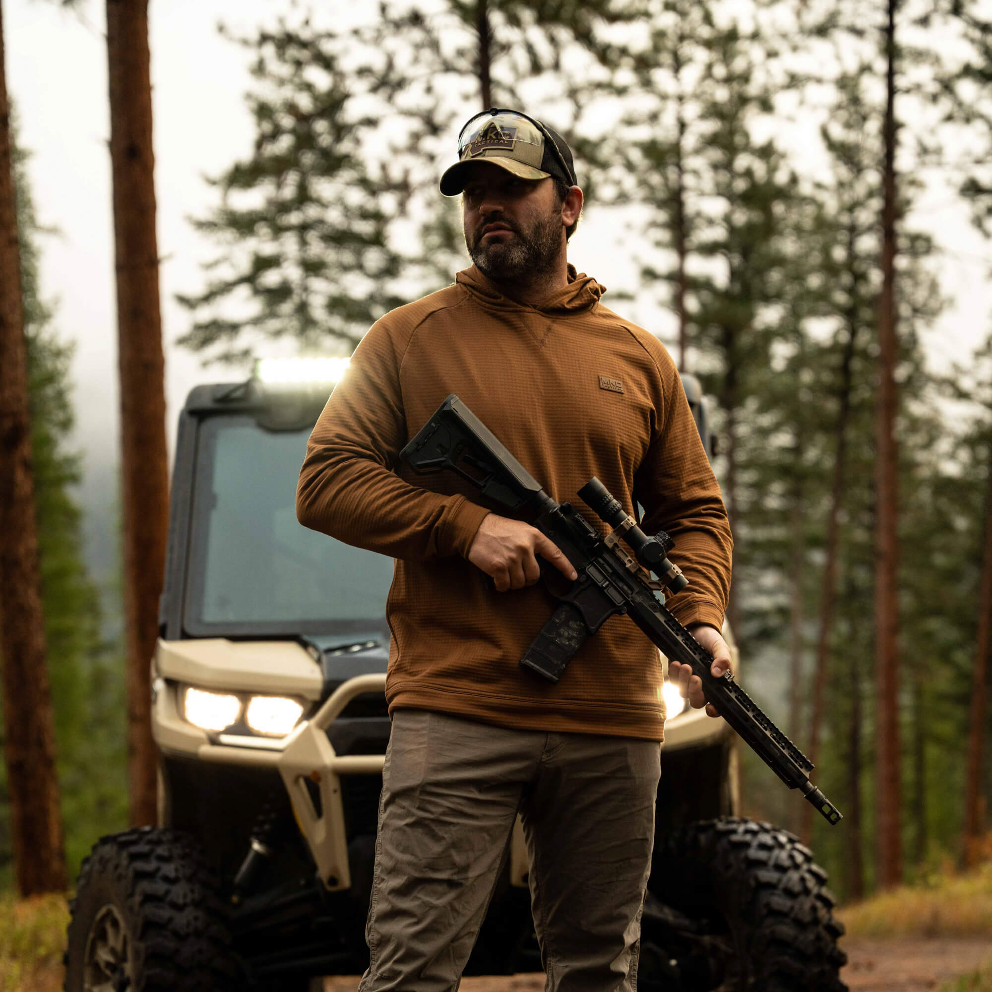 MKC WAFFLE KNIT PERFORMANCE HOODIE - COYOTE