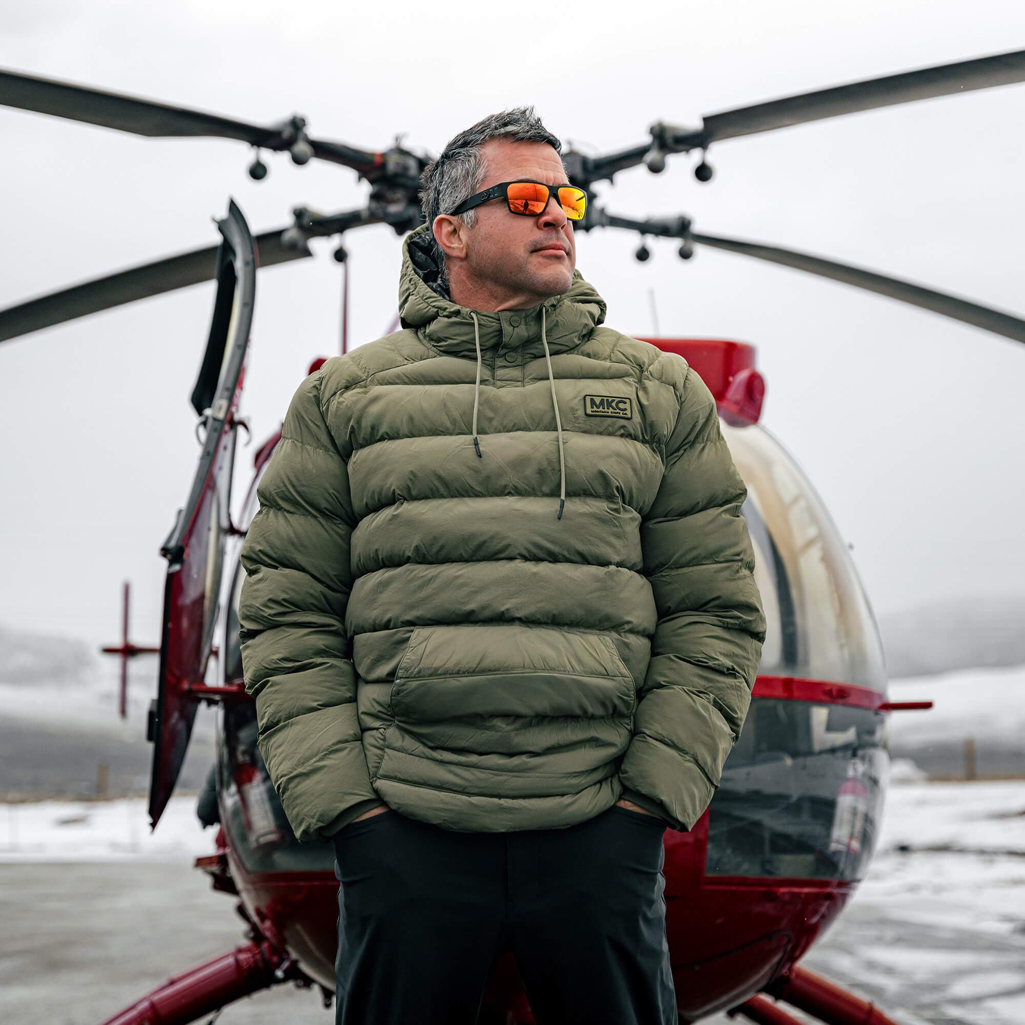 OBERLIN PULLOVER PUFFY JACKET - OLIVE