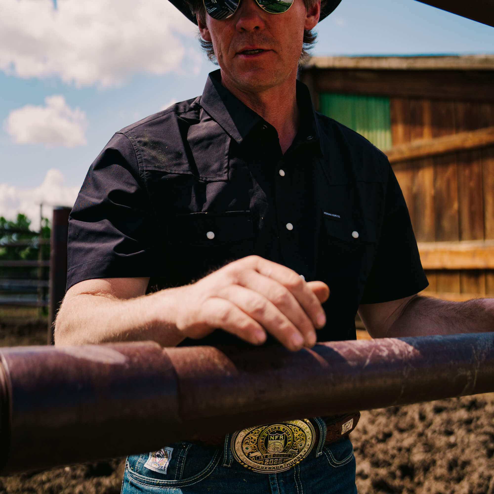 SEELEY S/S BUTTON-UP SHIRT - BLACK