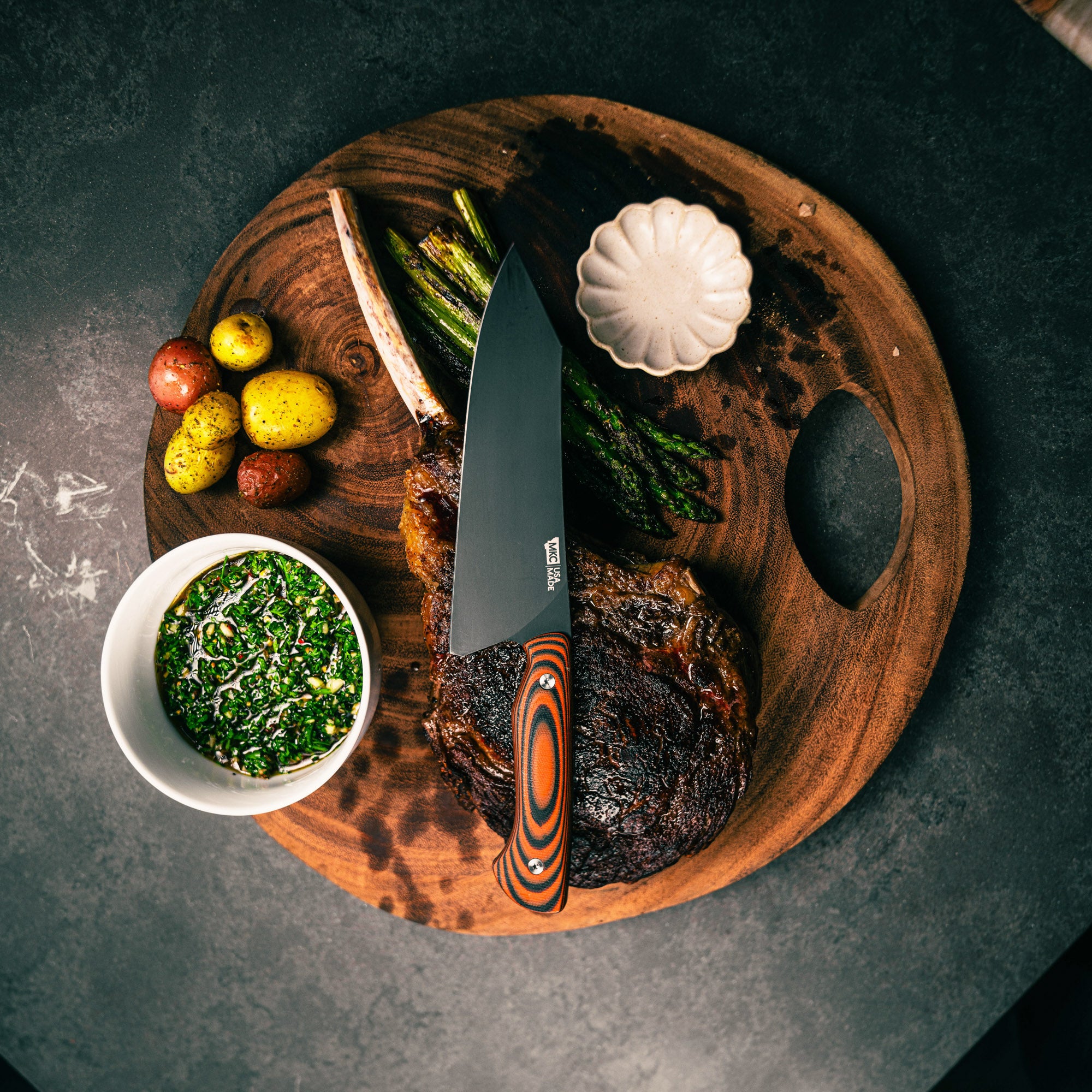 SMITH RIVER SANTOKU - ORANGE & BLACK