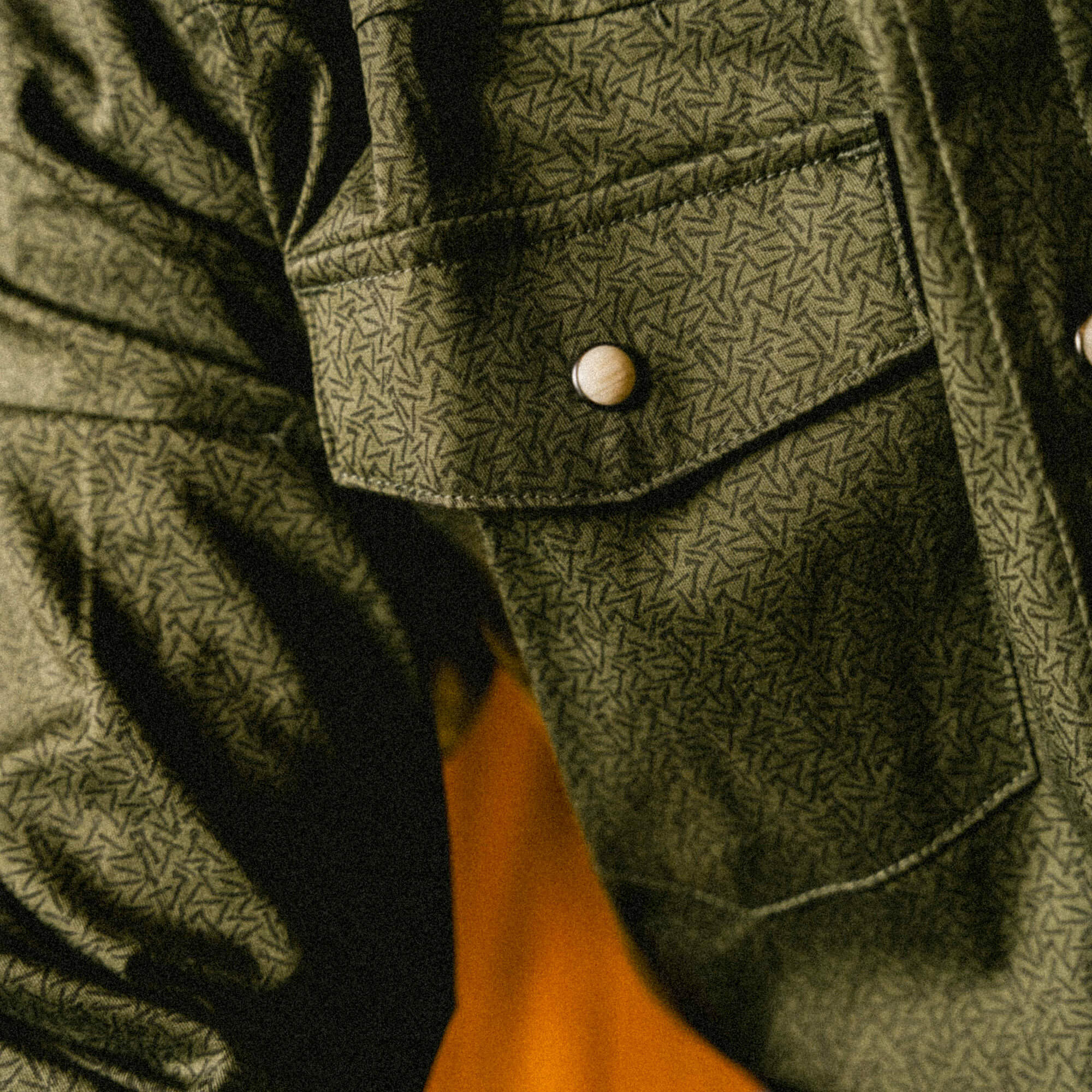 Main Street Pearl Snap Long Sleeve - Olive Knife Print