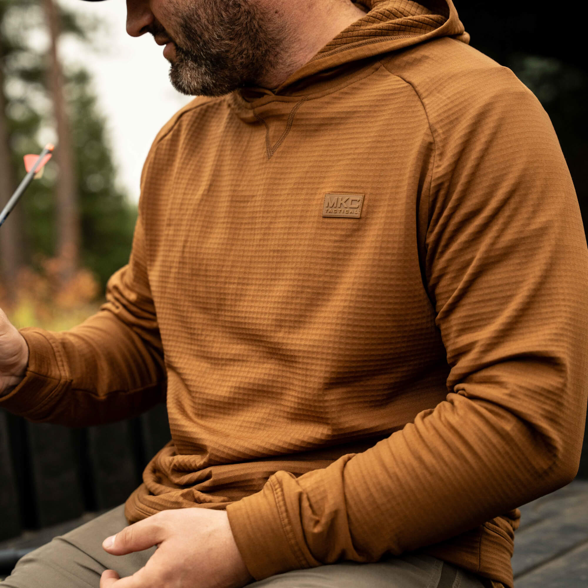 MKC WAFFLE KNIT PERFORMANCE HOODIE - COYOTE