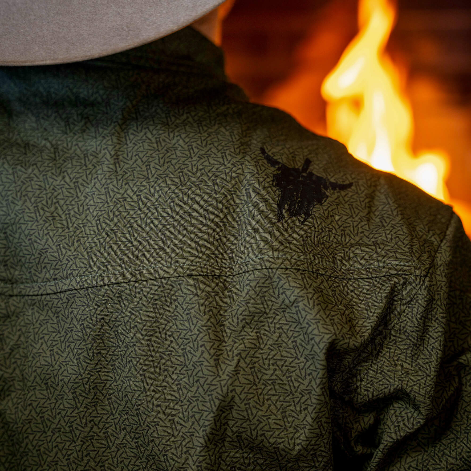 Main Street Pearl Snap Long Sleeve - Olive Knife Print