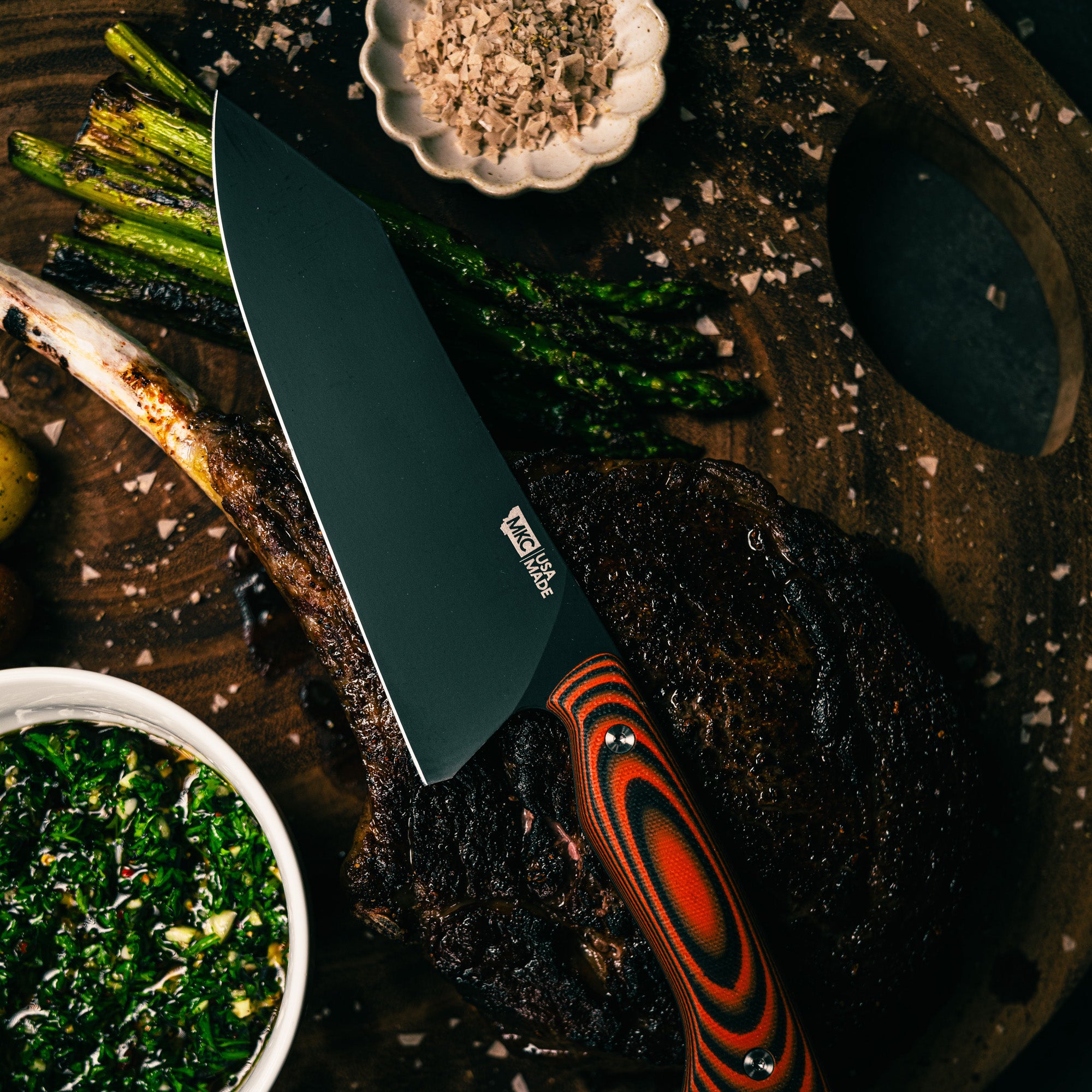SMITH RIVER SANTOKU - ORANGE & BLACK