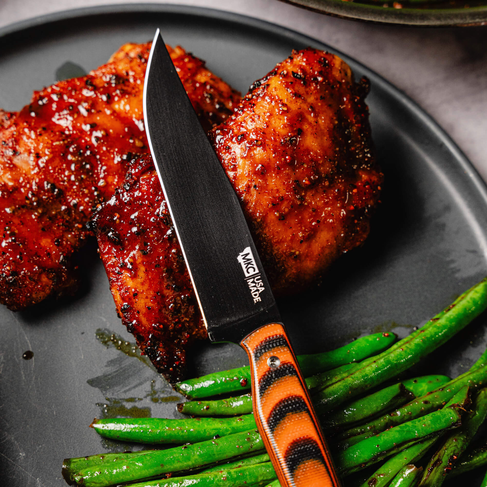 MKC STEAK KNIVES (SET OF 4) - PVD - ORANGE/BLACK