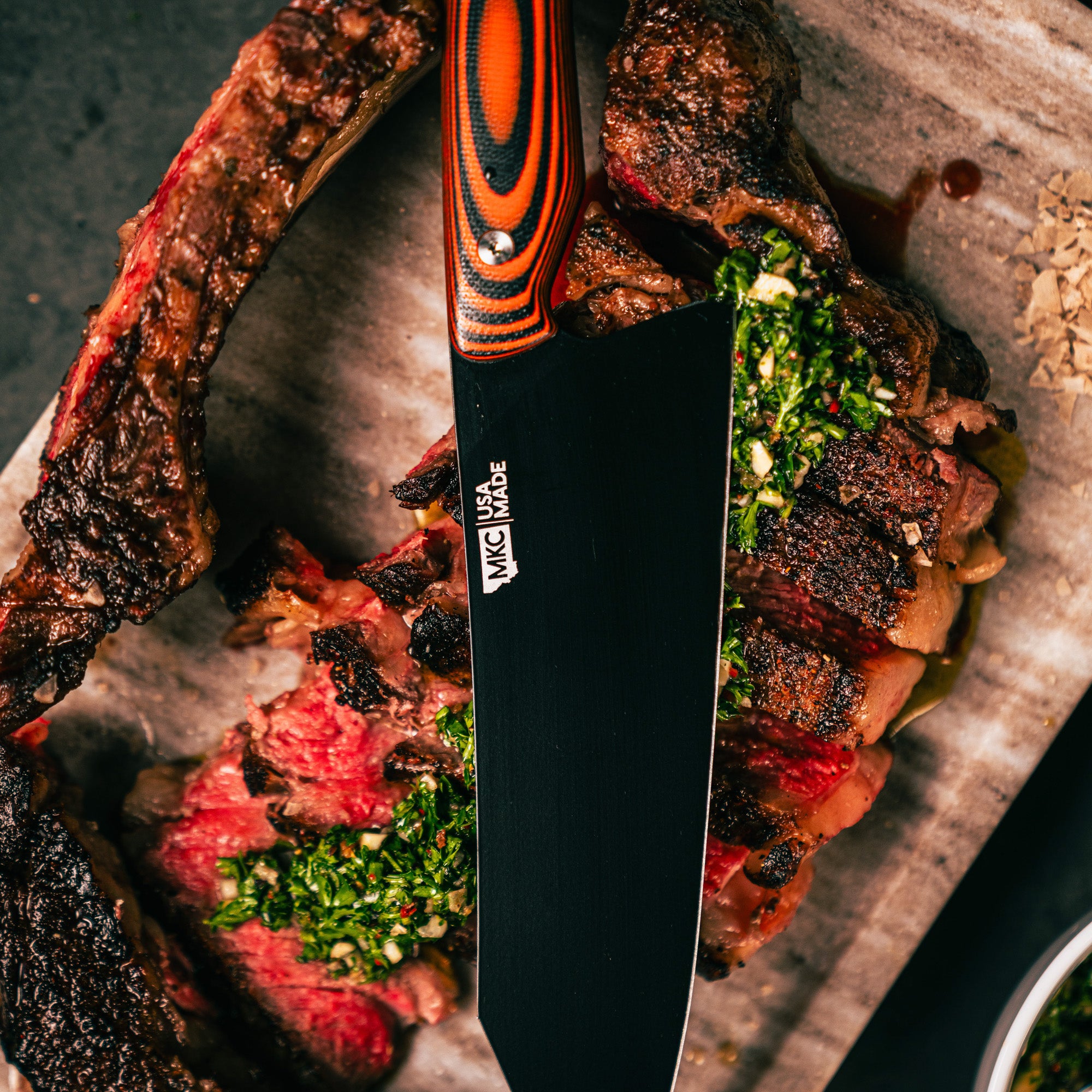 SMITH RIVER SANTOKU - ORANGE & BLACK