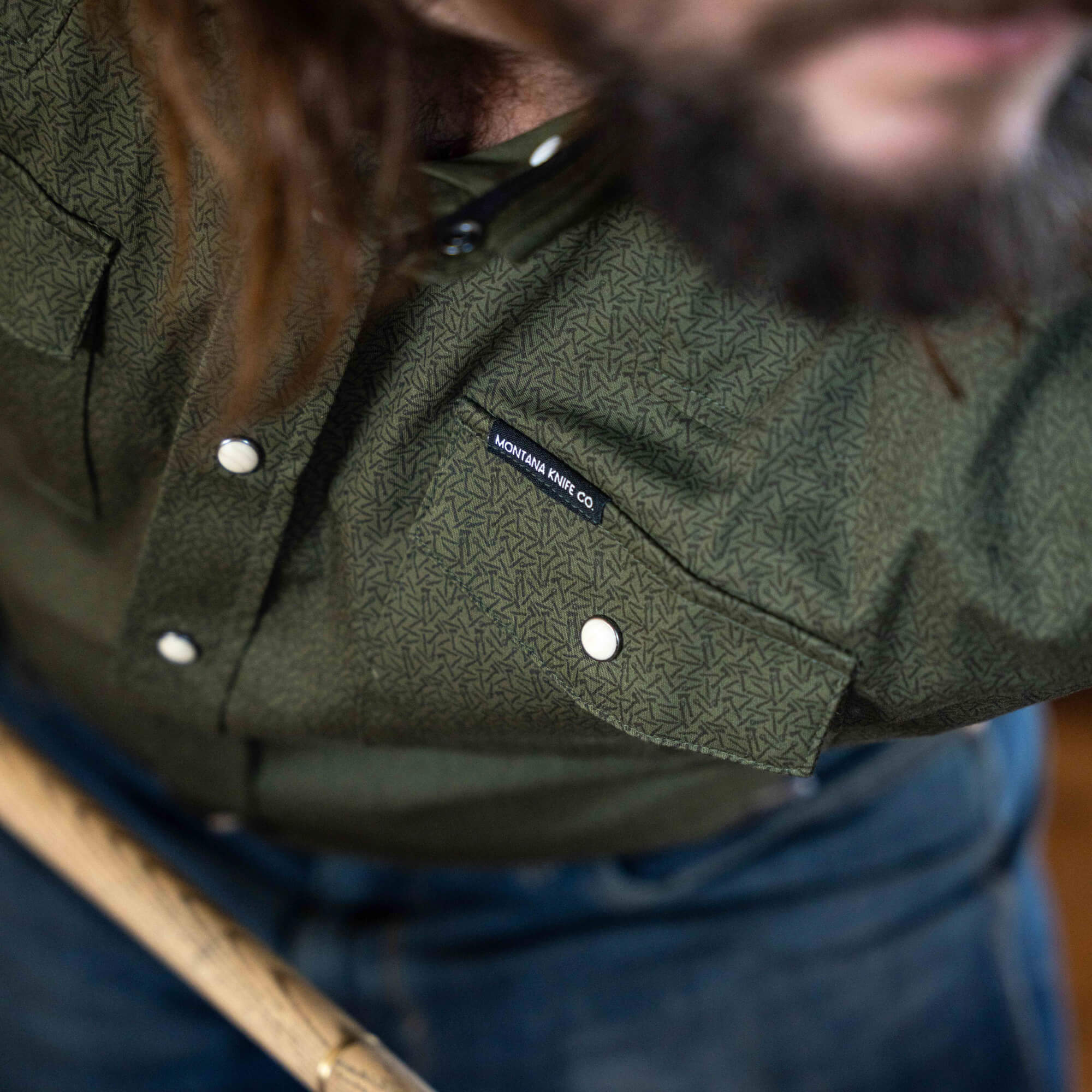 Main Street Pearl Snap Long Sleeve - Olive Knife Print