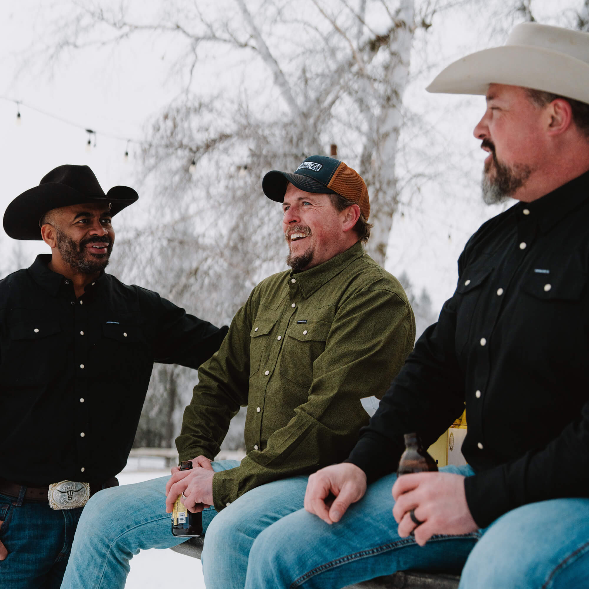 Main Street Pearl Snap Long Sleeve - Olive Knife Print