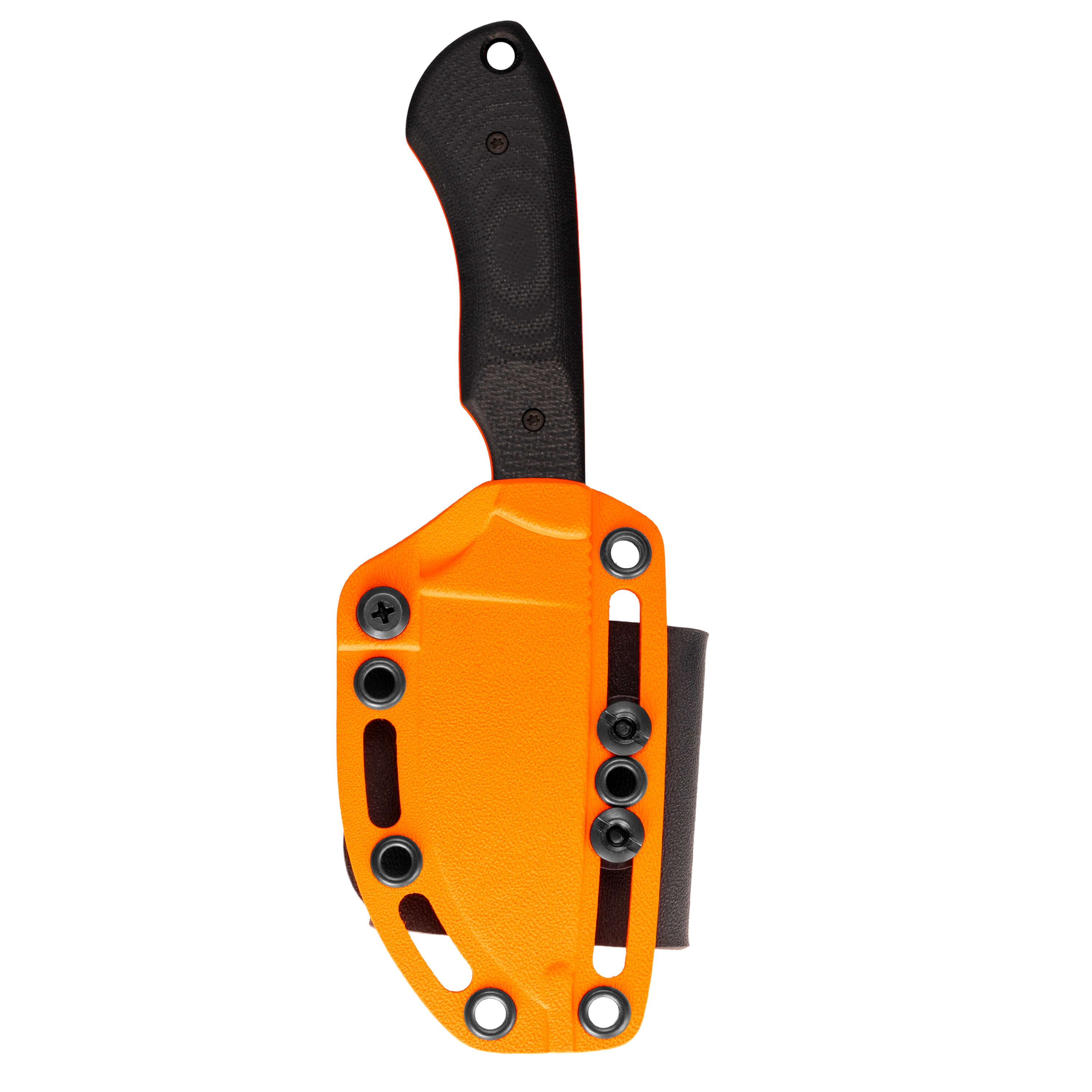 MKC Elk Knife with Blaze Orange Cerakote finish and durable black handle, designed for outdoor and hunting use.