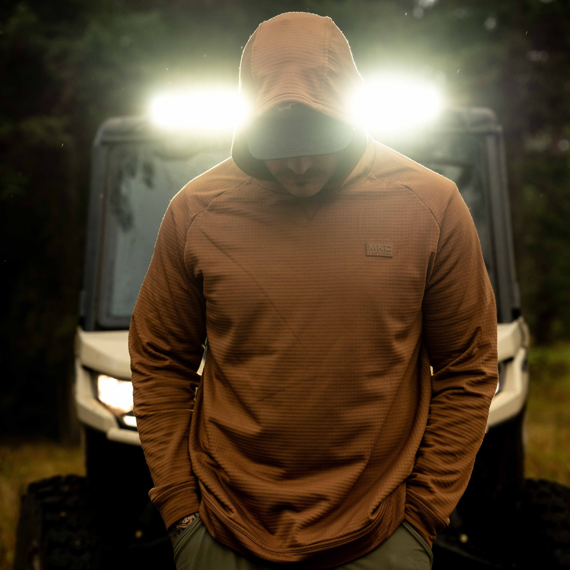 MKC WAFFLE KNIT PERFORMANCE HOODIE - COYOTE