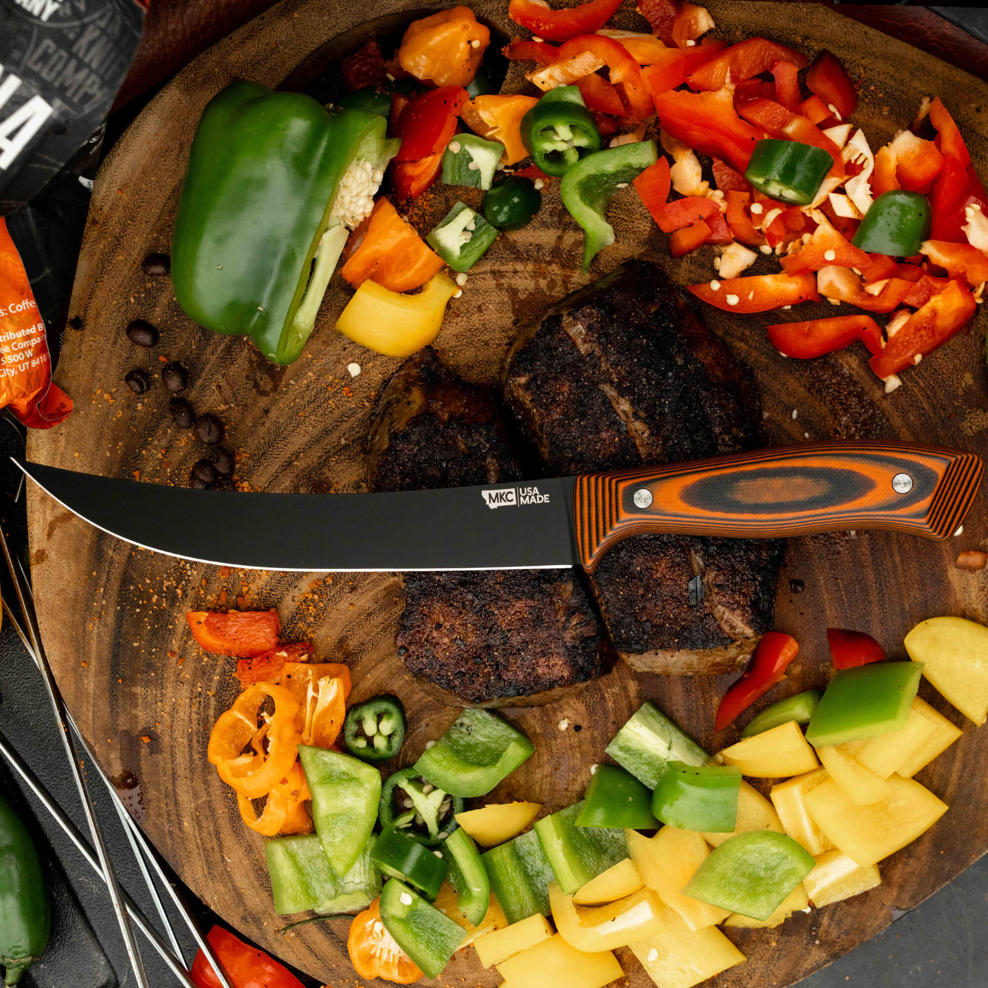 BREAKING BUTCHER KNIFE - PVD - ORANGE/BLACK