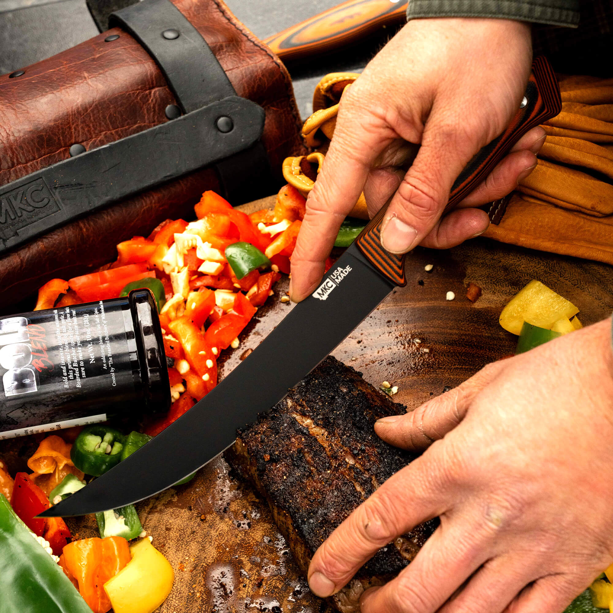 BREAKING BUTCHER KNIFE - PVD - ORANGE/BLACK