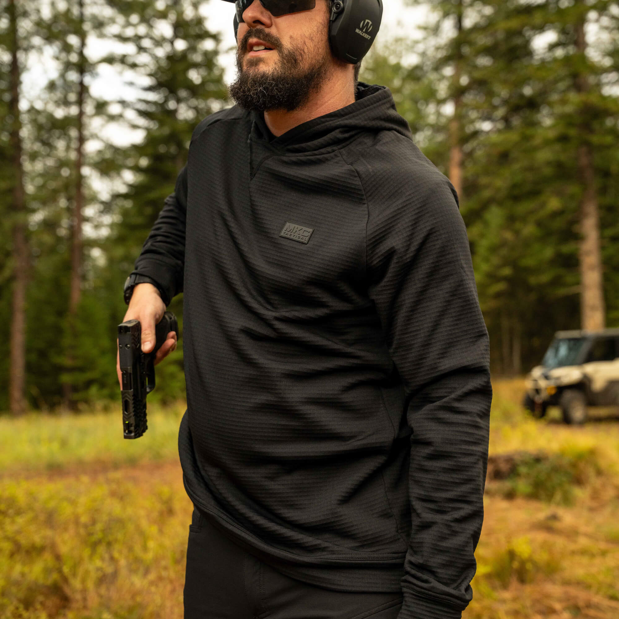 MKC WAFFLE KNIT PERFORMANCE HOODIE - SHADOW