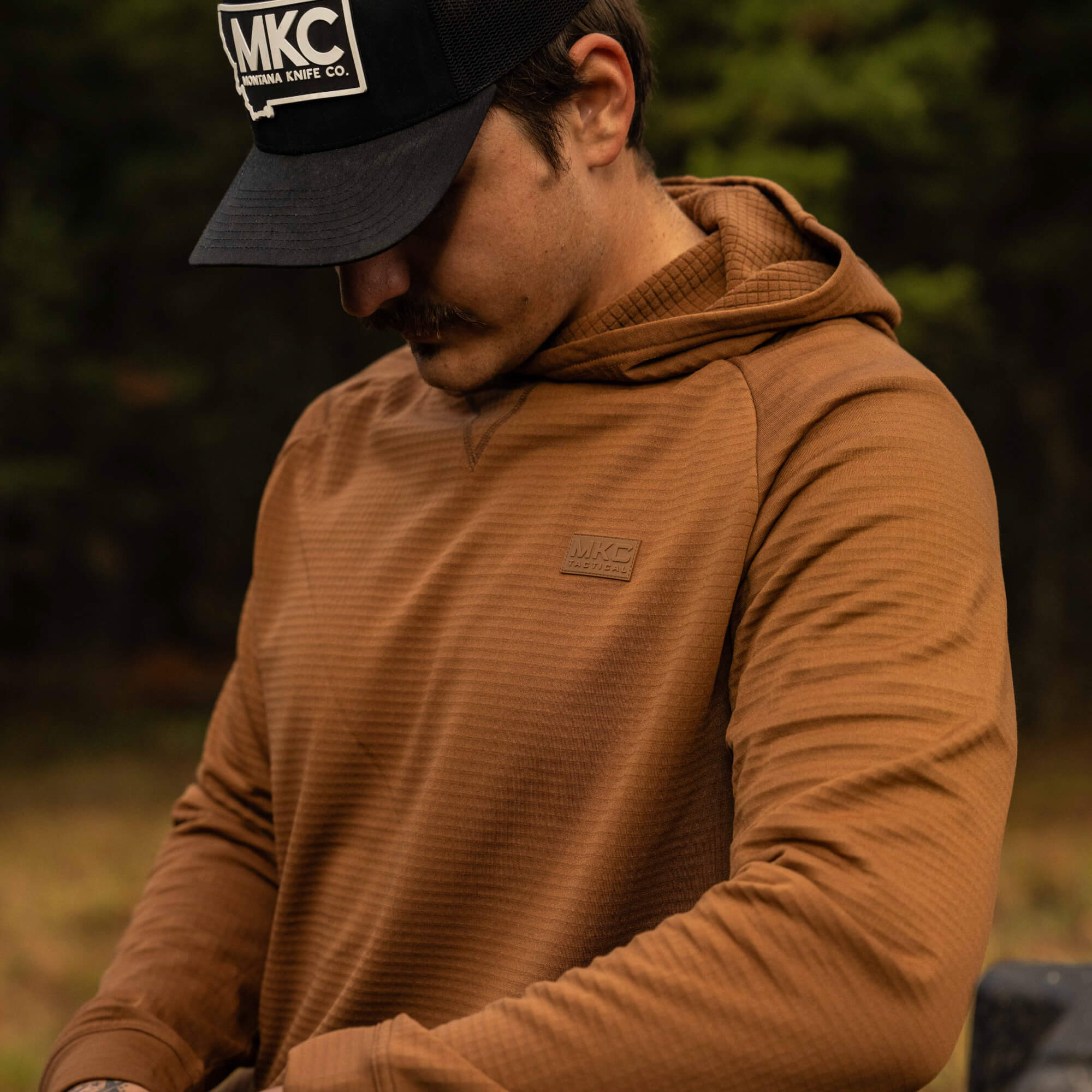 MKC WAFFLE KNIT PERFORMANCE HOODIE - COYOTE