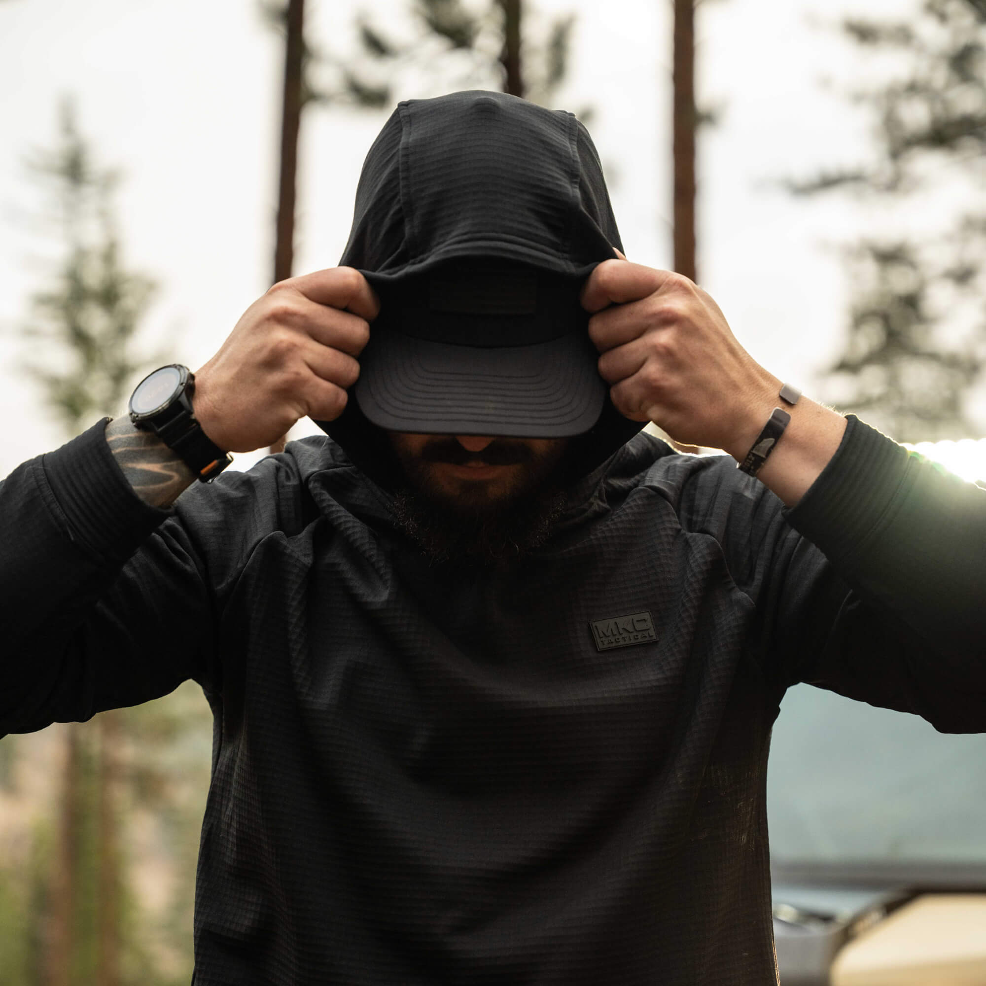 MKC WAFFLE KNIT PERFORMANCE HOODIE - SHADOW