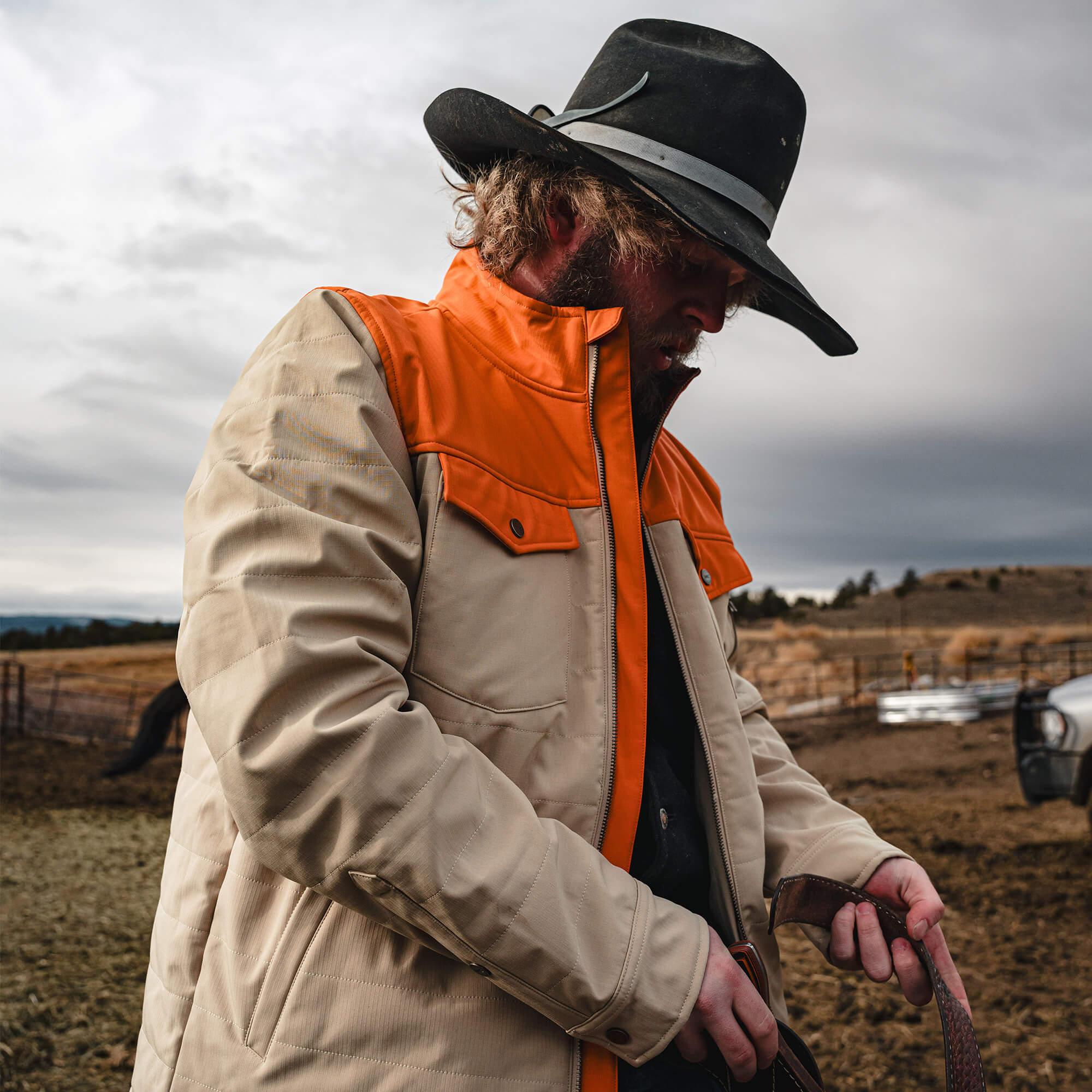 AUGUSTA JACKET - TAN/ORANGE