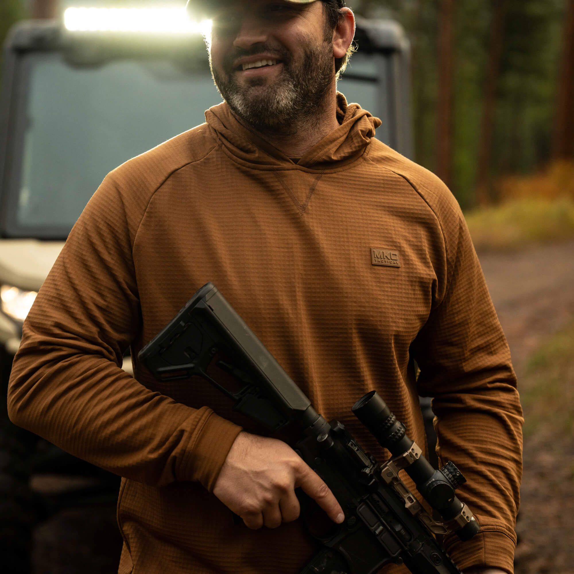 MKC WAFFLE KNIT PERFORMANCE HOODIE - COYOTE