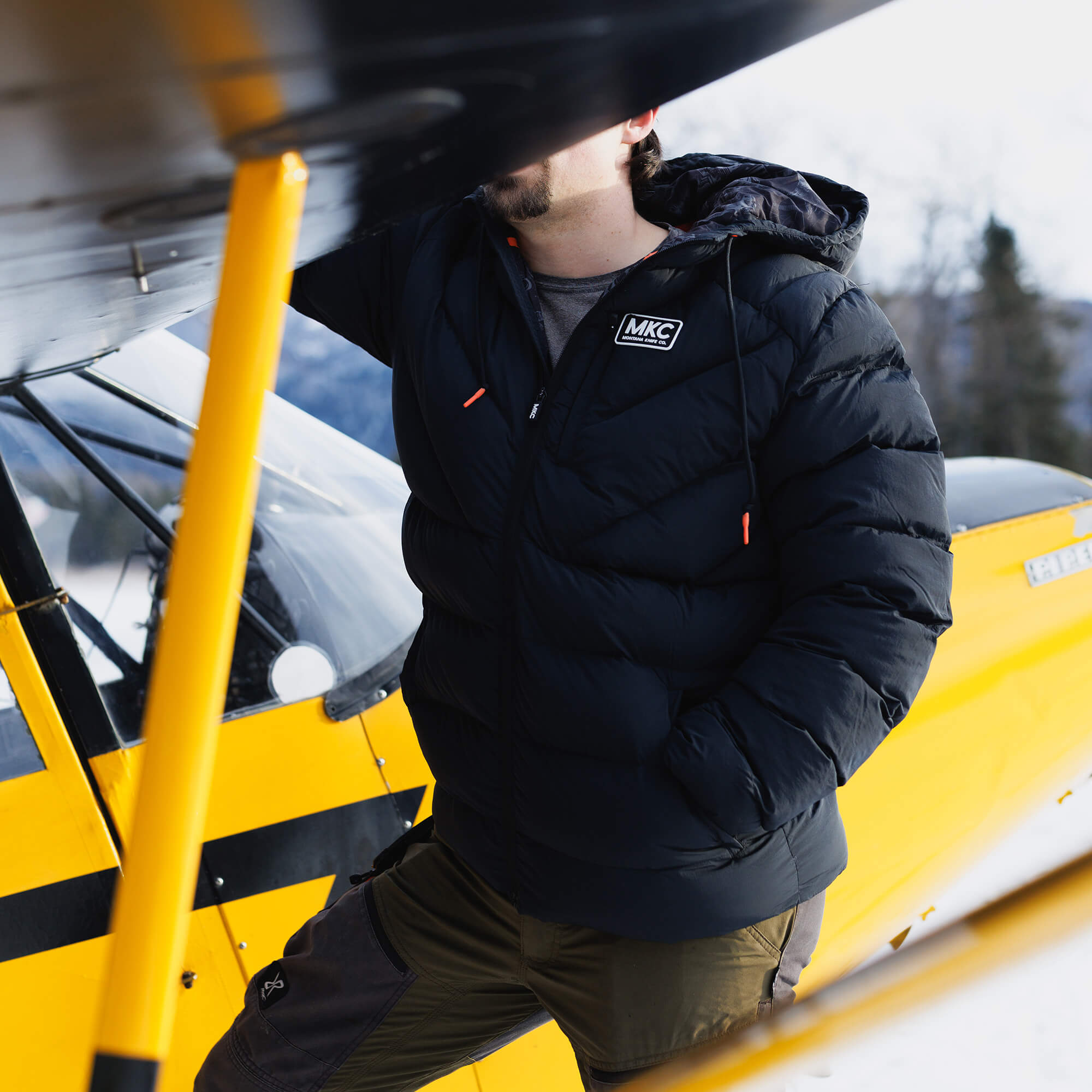 GRINNELL PUFFY ZIP JACKET - BLACK