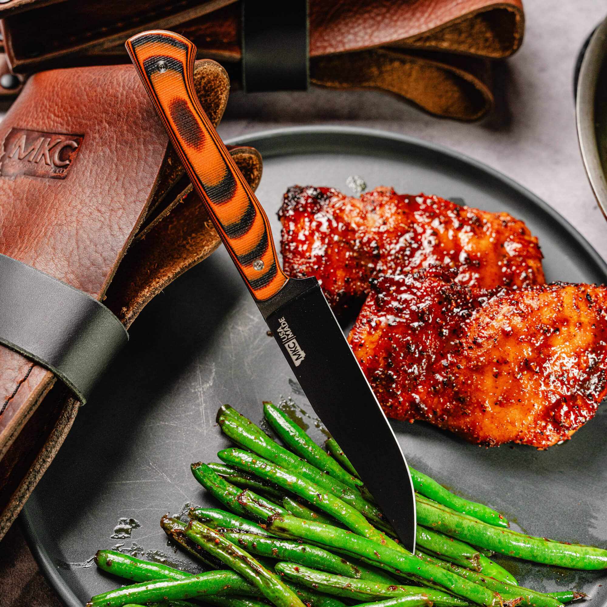 MKC STEAK KNIVES (SET OF 4) - PVD - ORANGE/BLACK